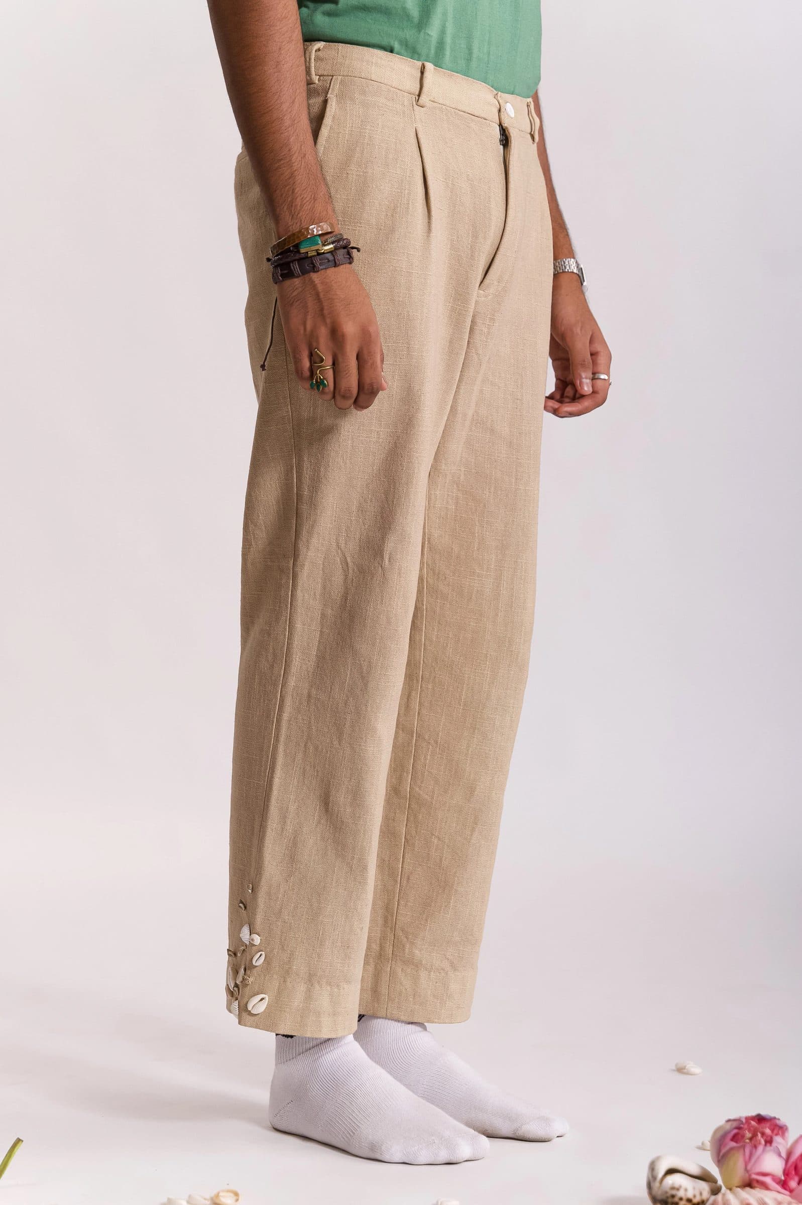Ratna Embroidered Trouser - Beige
