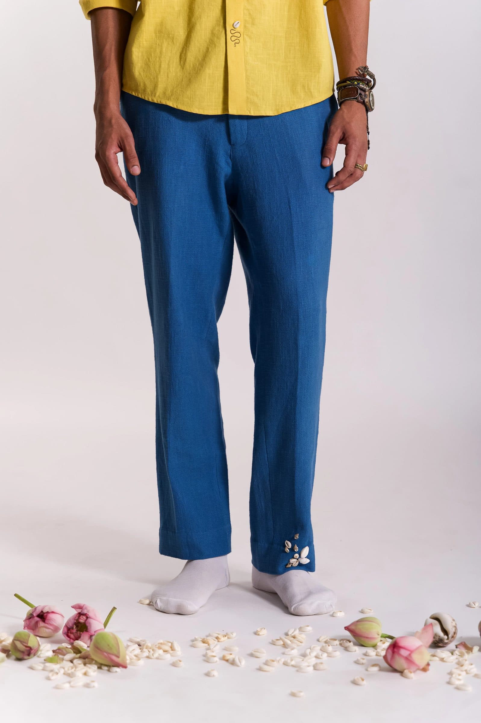 Sagar Embroidered Trouser - Blue image 3