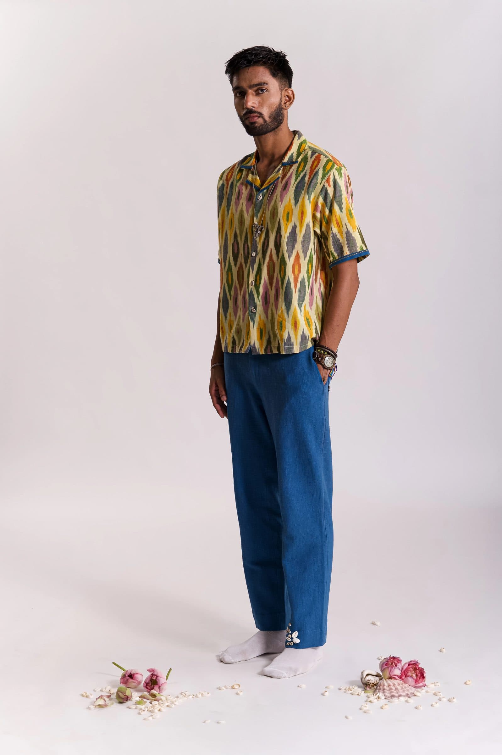 Sagar Embroidered Trouser - Blue image 4