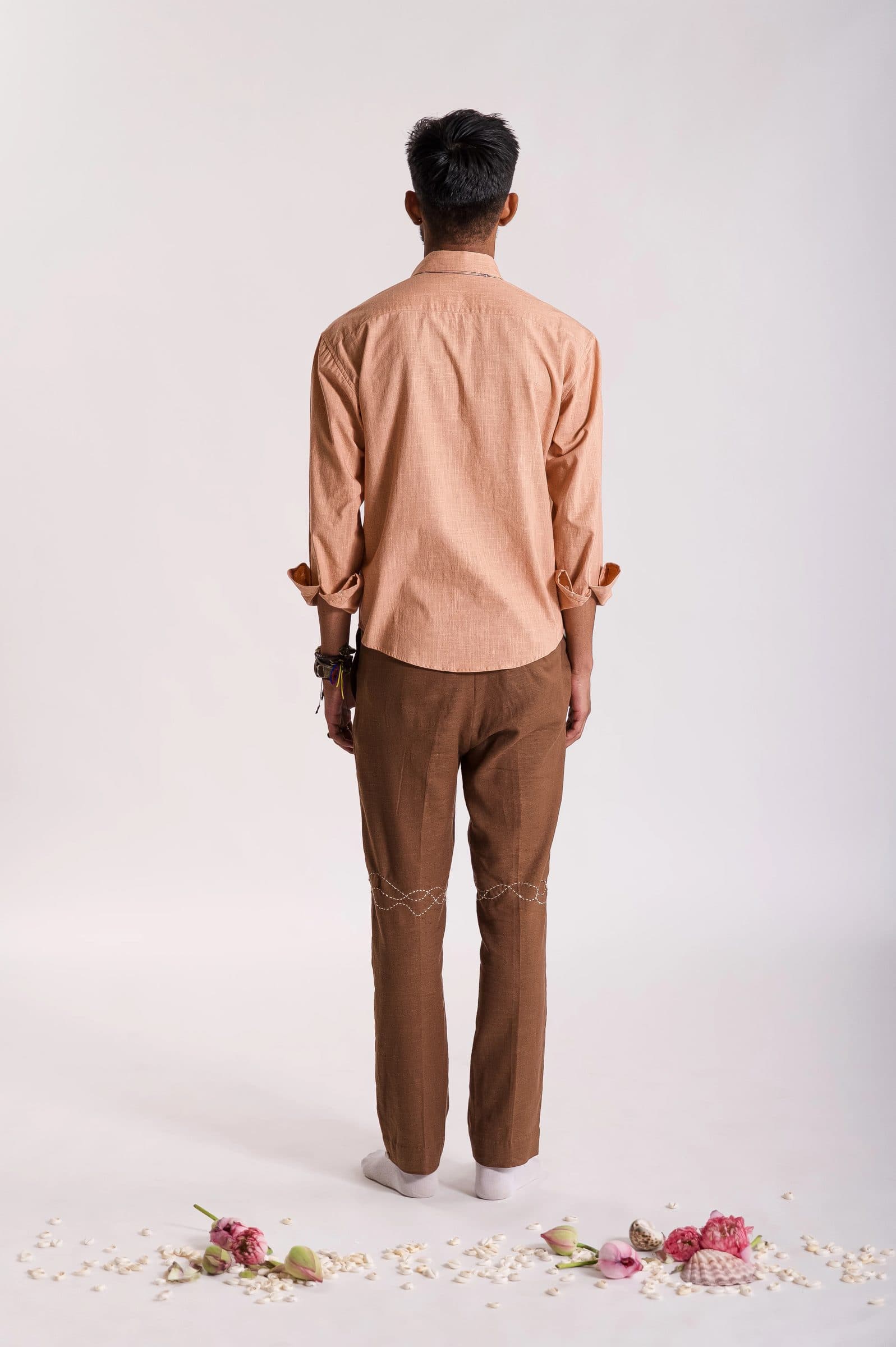 Sarp Embroidered Shirt - Peach image 3
