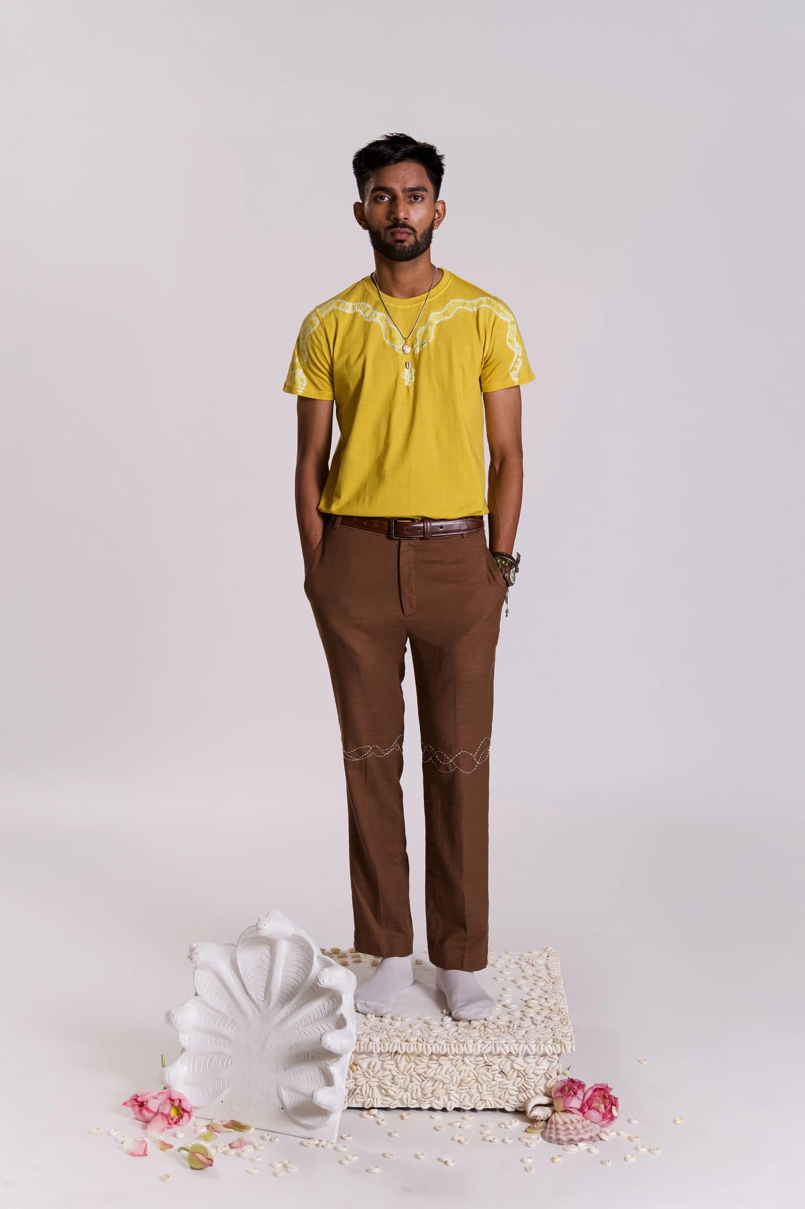 Sarp Shibori T-shirt Mustard-Yellow hover