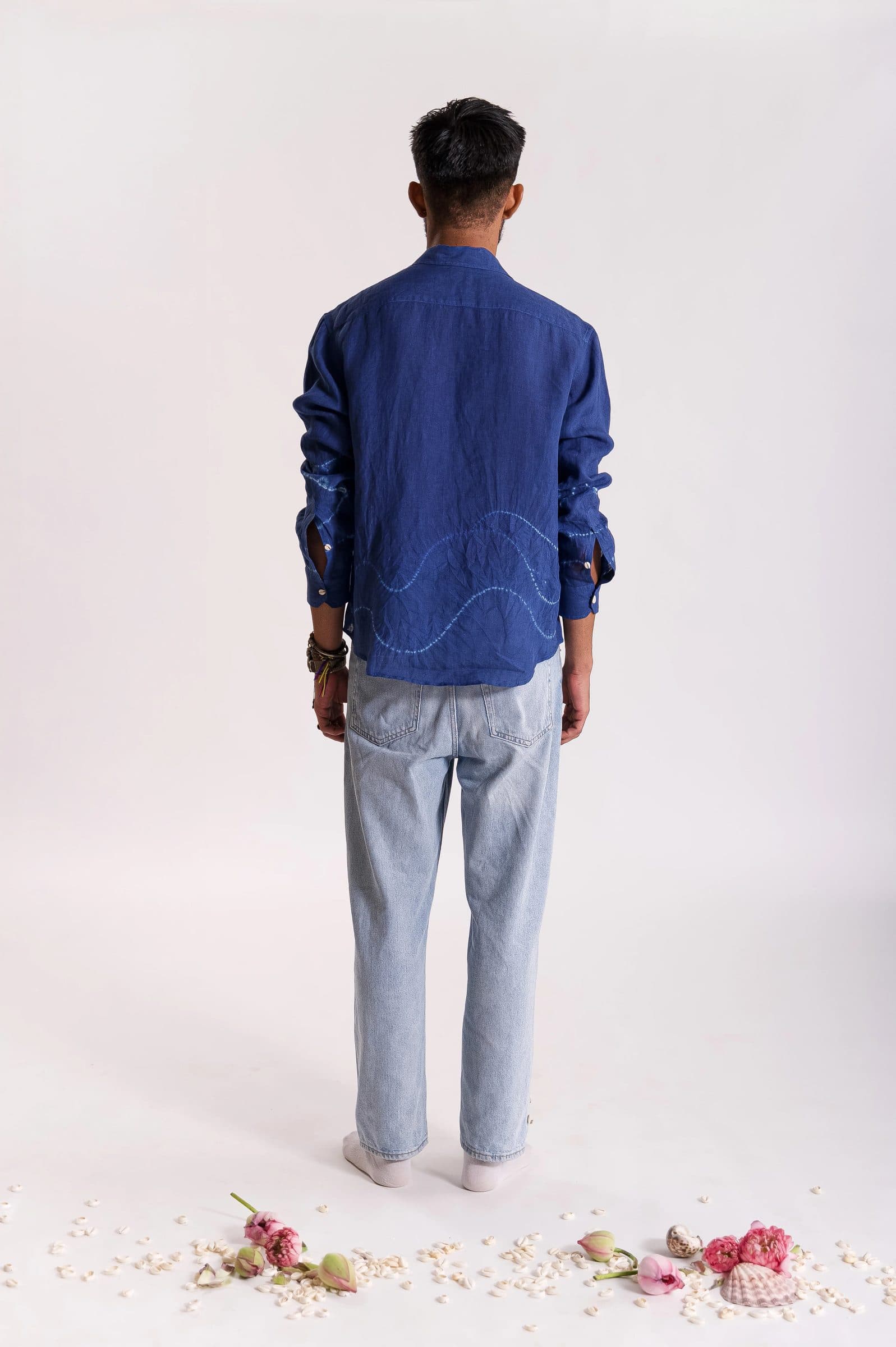 Tarang Linen Shibori Shirt - Indigo image 4