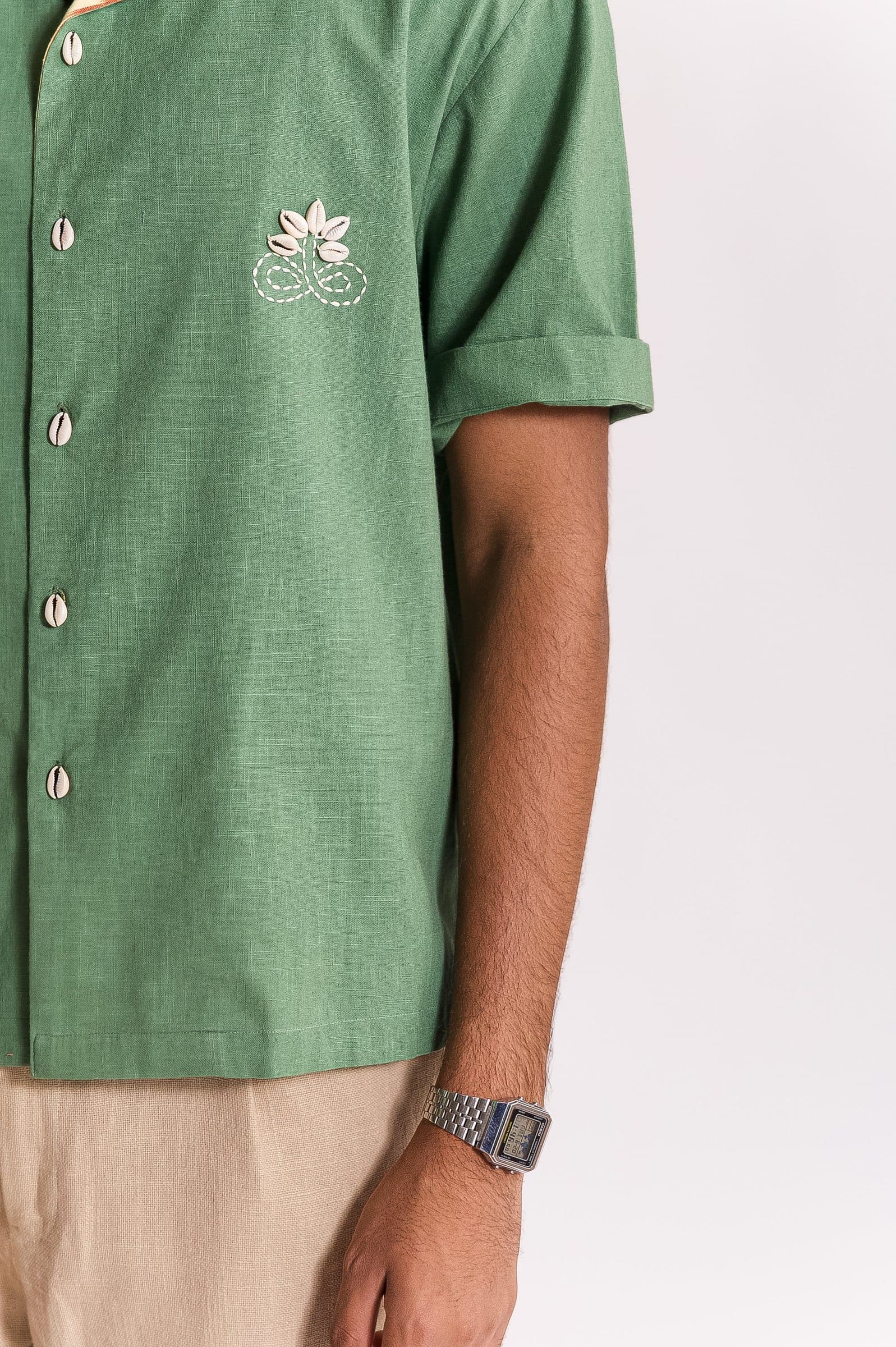The Vasuki Shell Shirt - Green hover