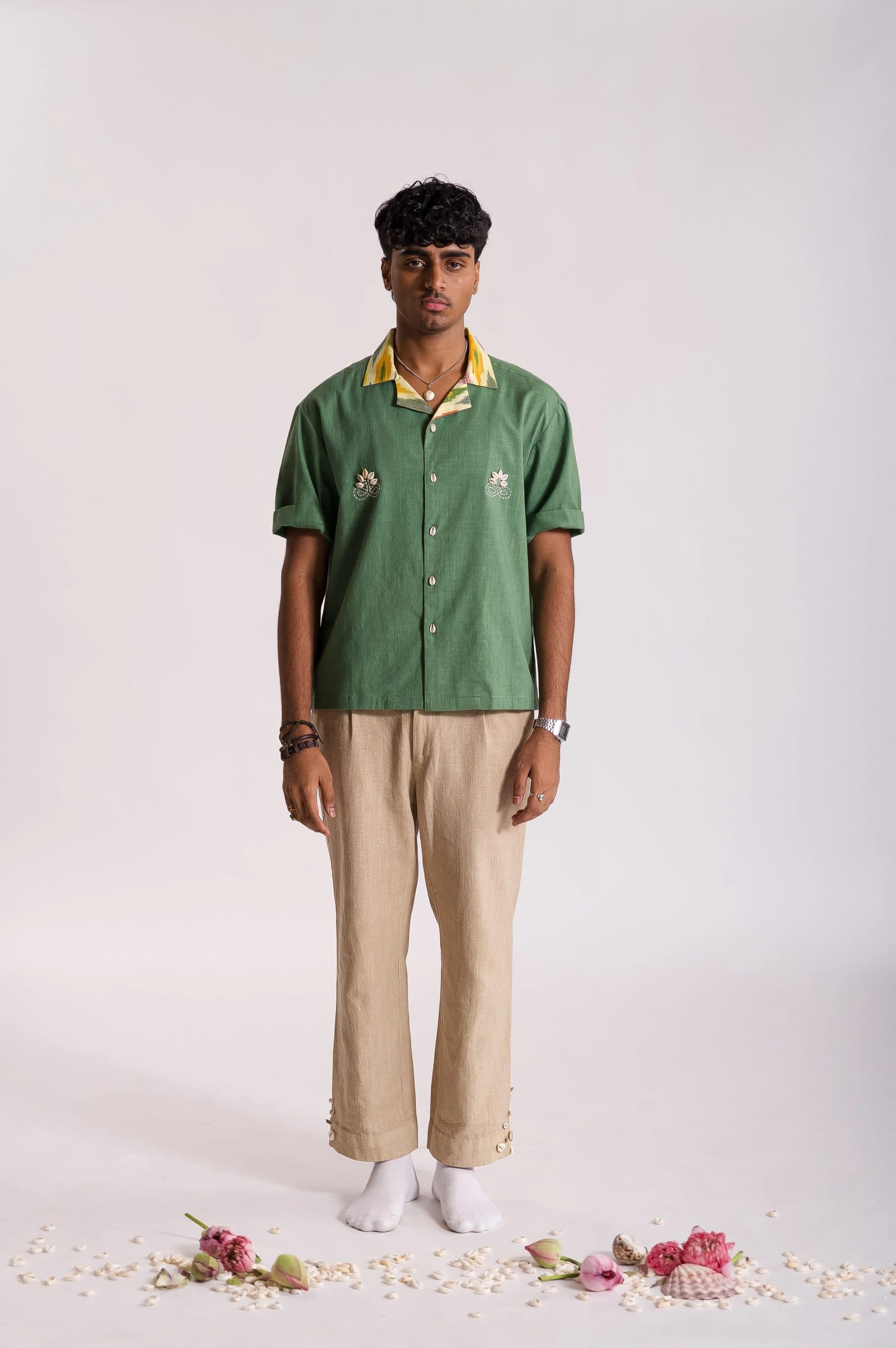 The Vasuki Shell Shirt - Green image 3