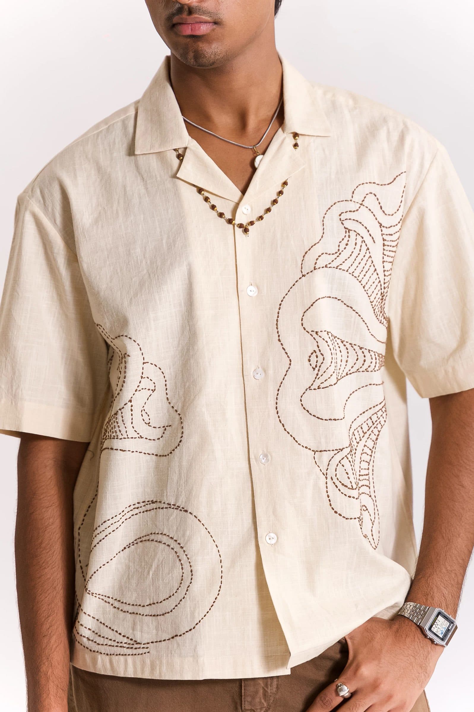 Vasuki Hand Embroidered Shirt - OW hover