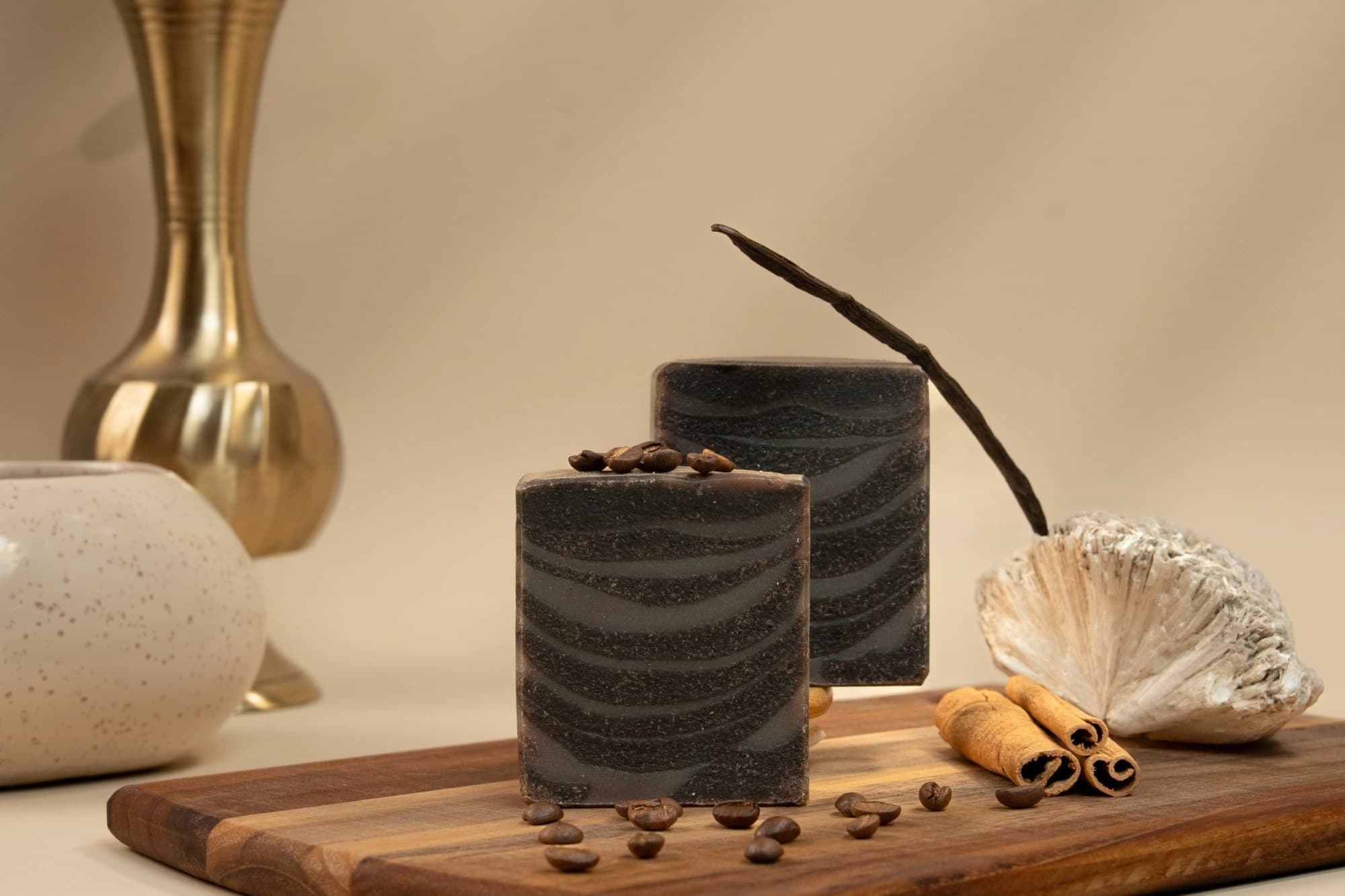 Coffee Vanilla Cinnamon Handcrafted Cold Processed Soap hover
