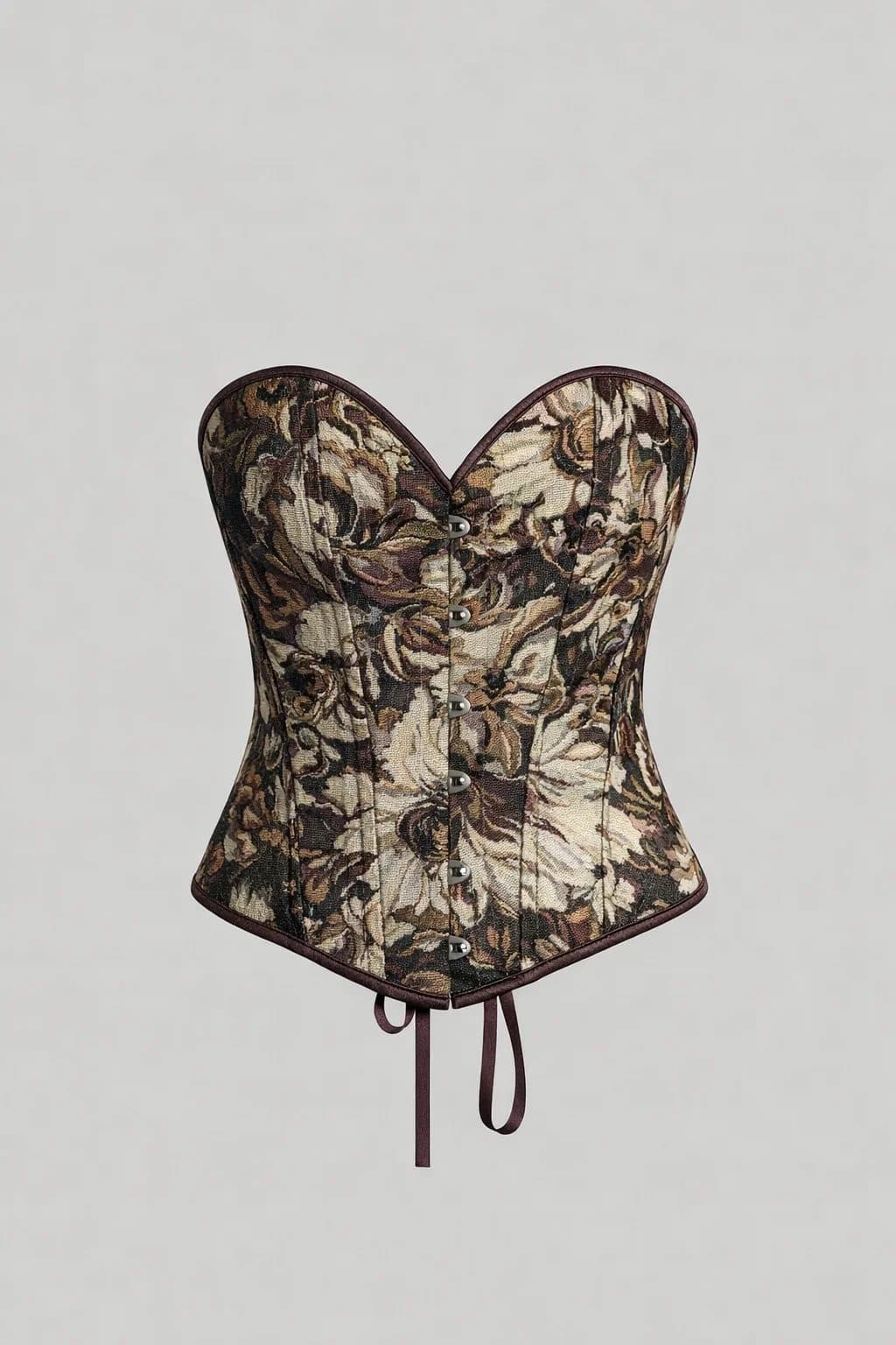 Antique Floral Brocade Corset Top image 3
