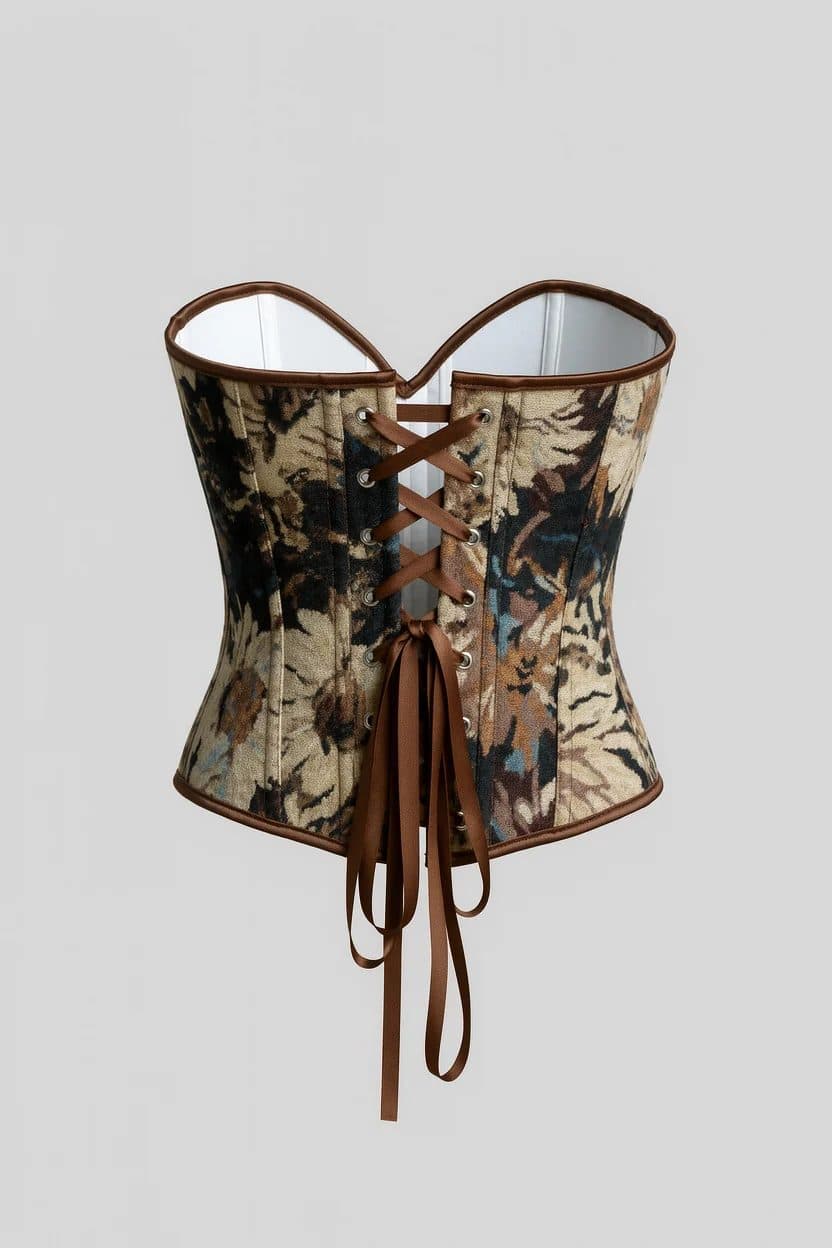 Antique Floral Brocade Corset Top image 4