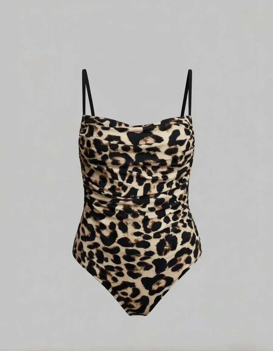 Cheetah Print Ruched Bodysuit image 1