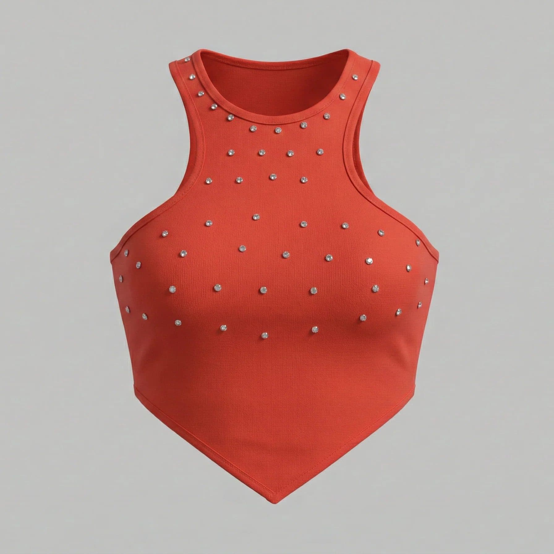 Crystal Studded V-Hem Halter Top image 3