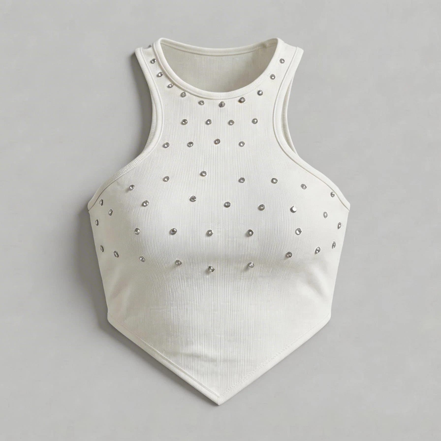 Crystal Studded V-Hem Halter Top image 4