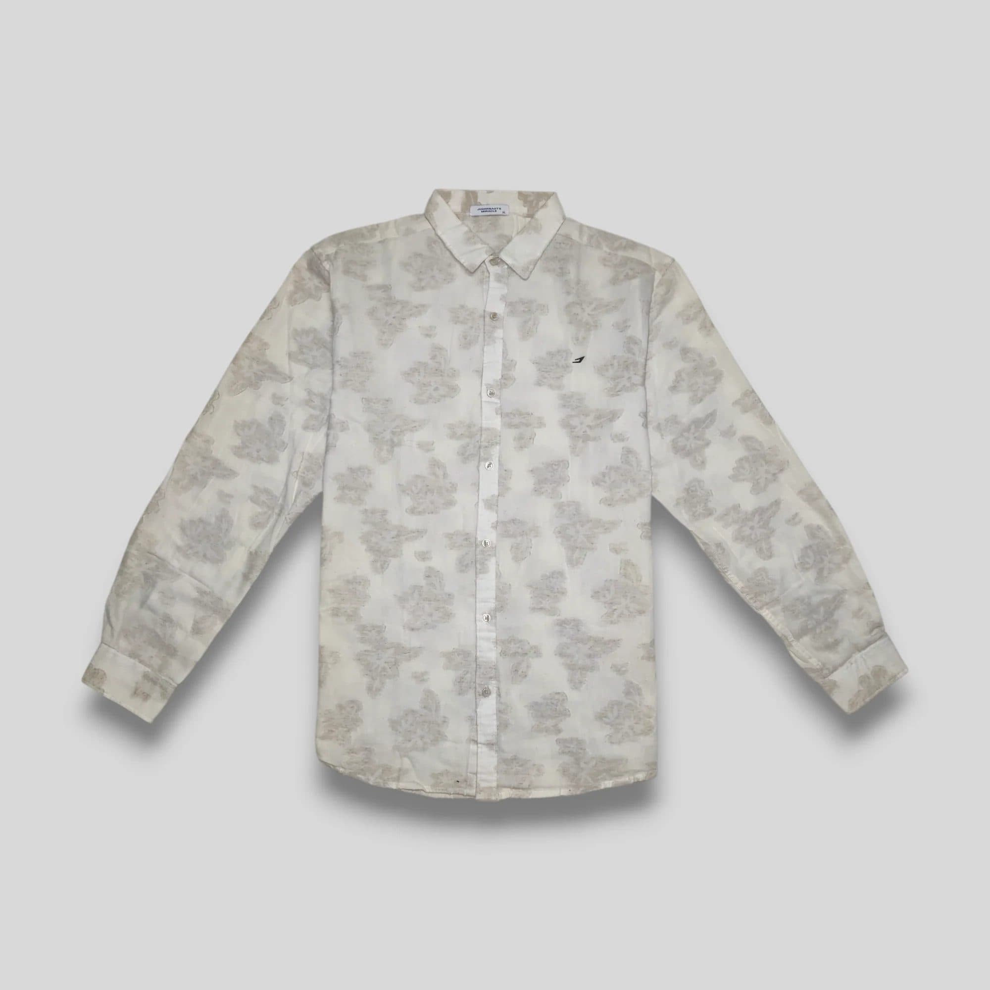 Linen Shirt Embossed Flower image 1