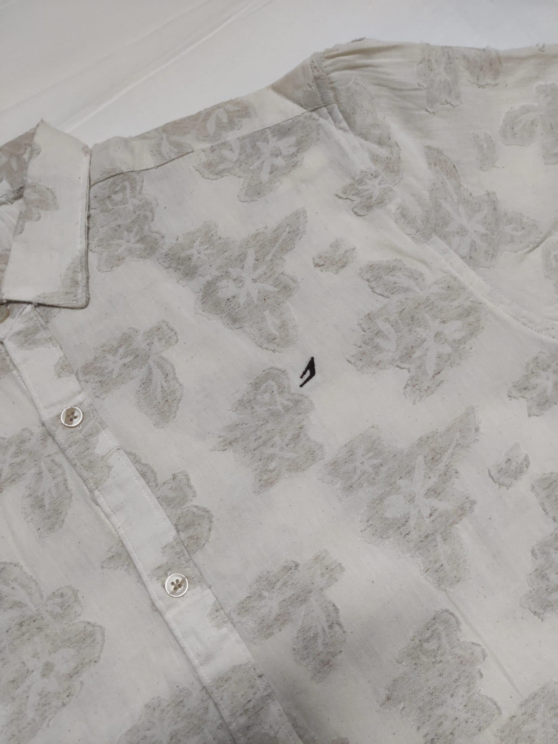 Linen Shirt Embossed Flower image 4
