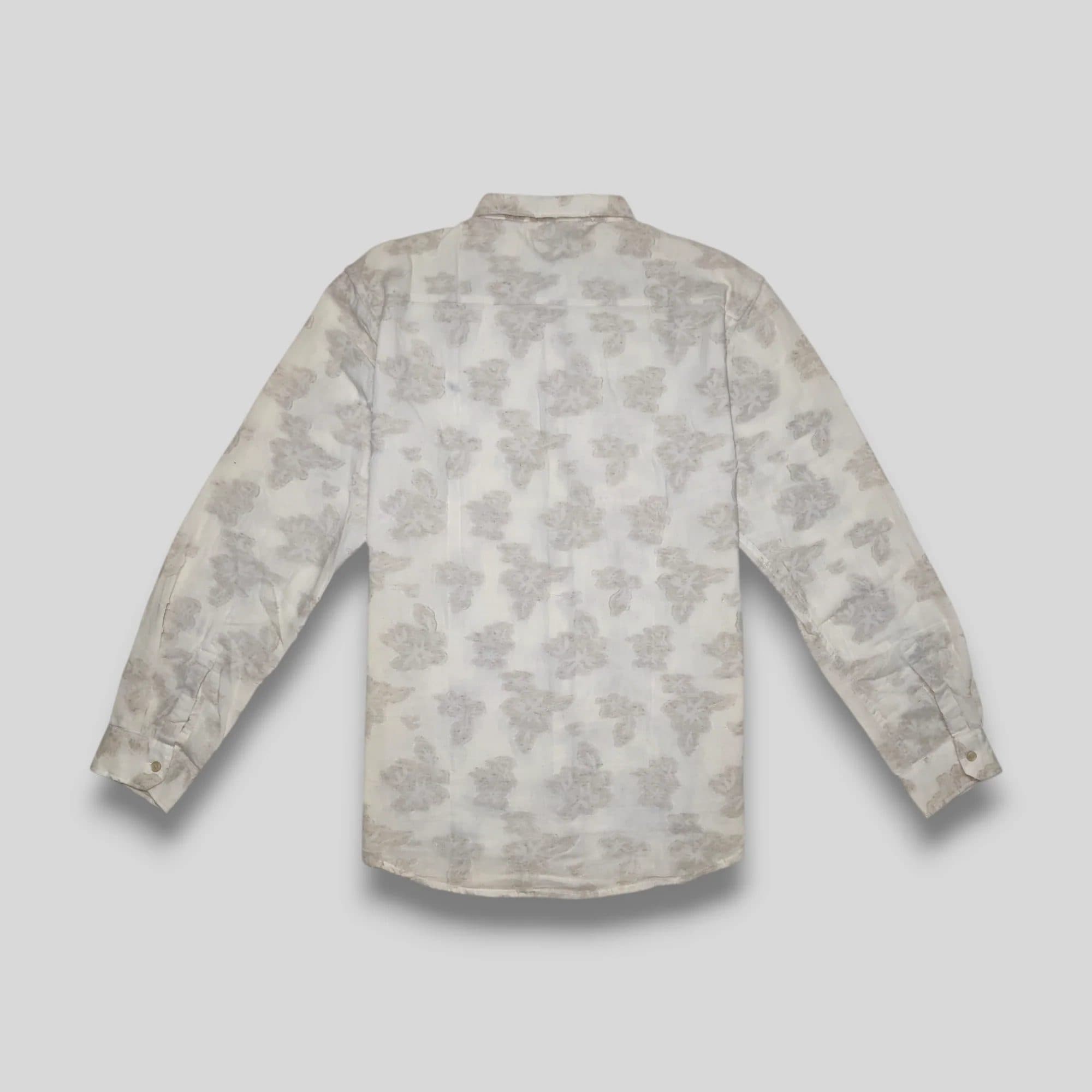 Linen Shirt Embossed Flower image 5
