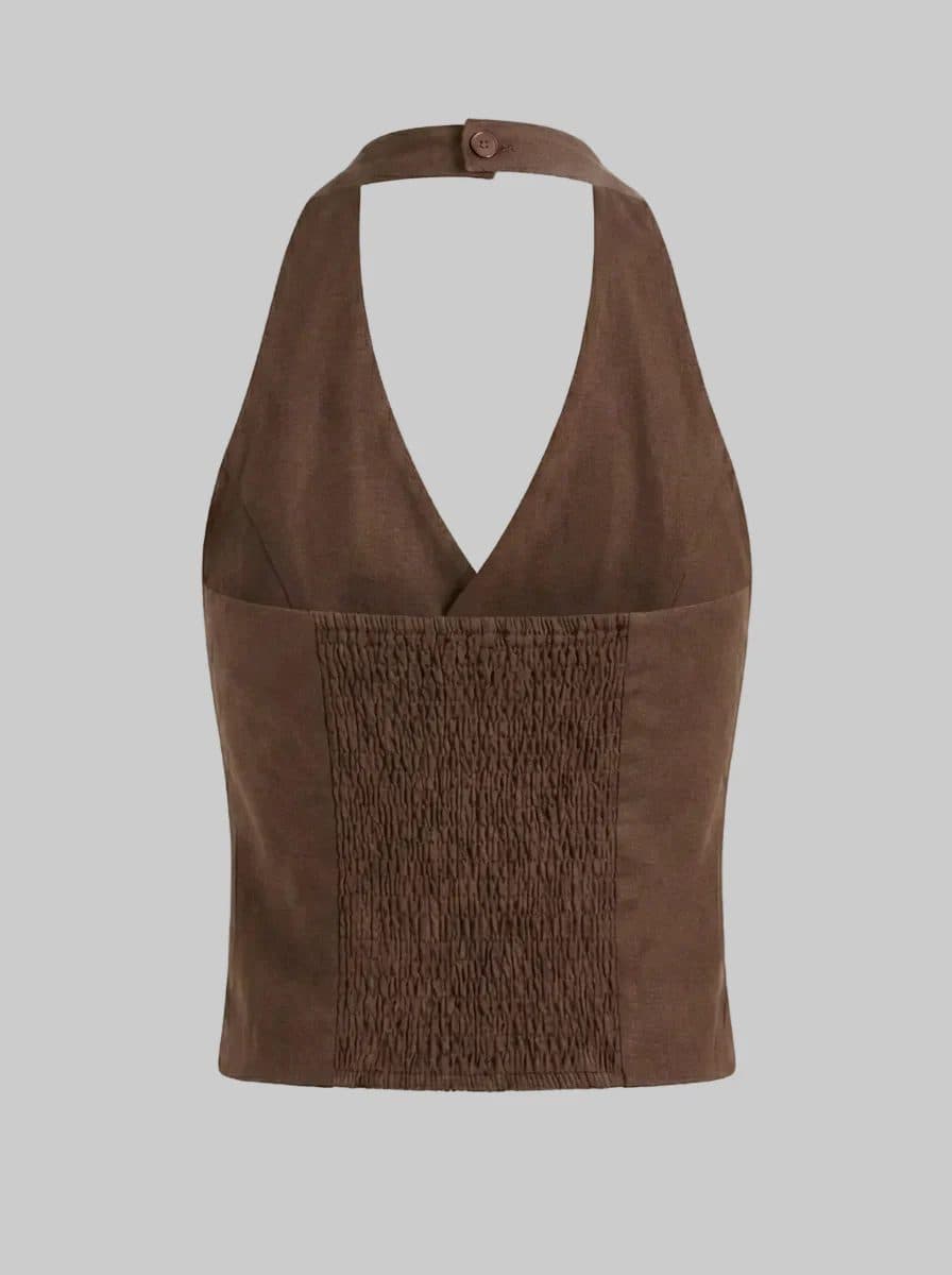 Old Money Waistcoat Halter Top hover