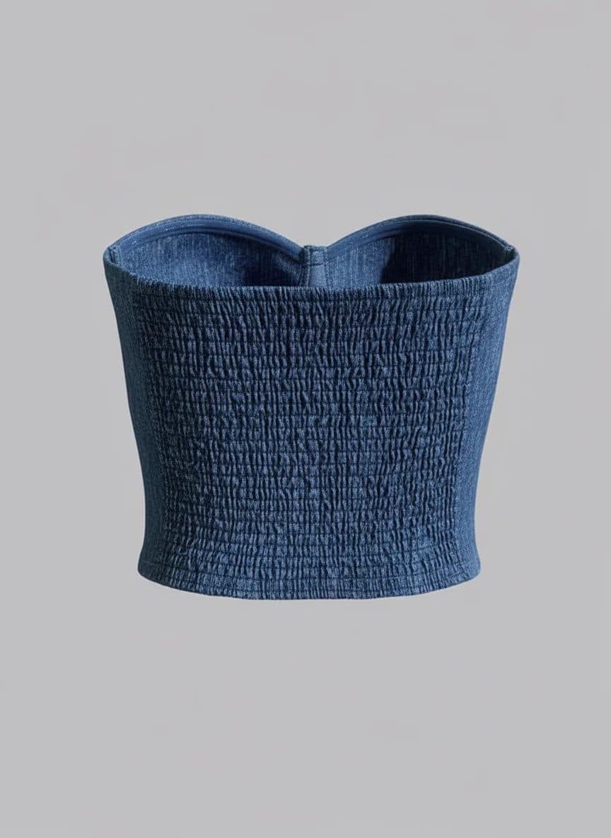 Pacific Blue Denim-Inspired Tube Top image 4