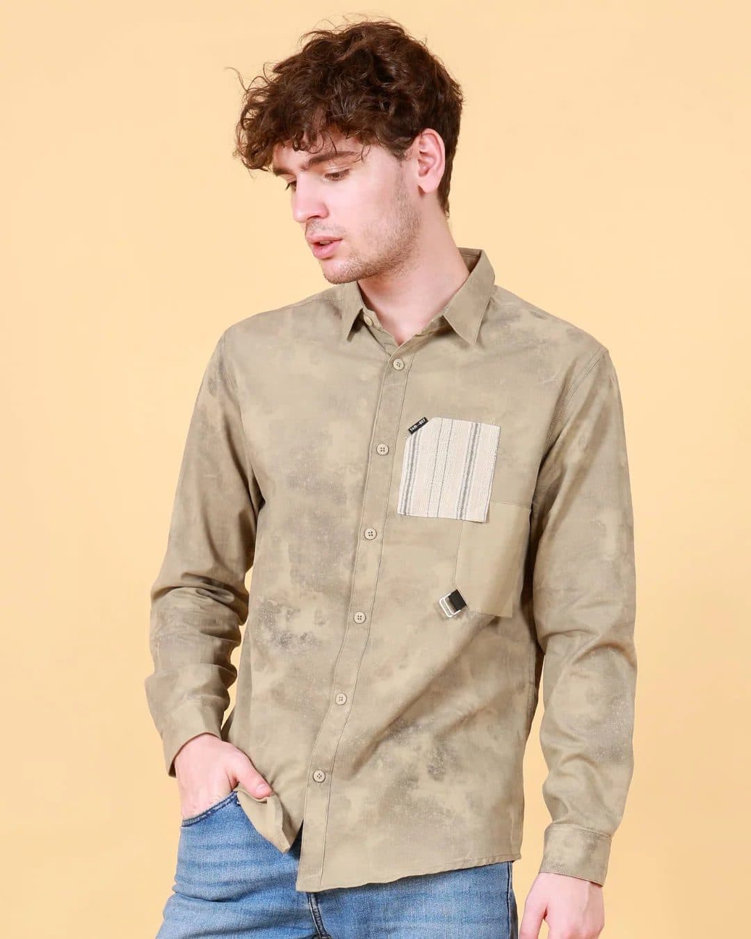 Smoke Printed Shirt - Olive Green image 2