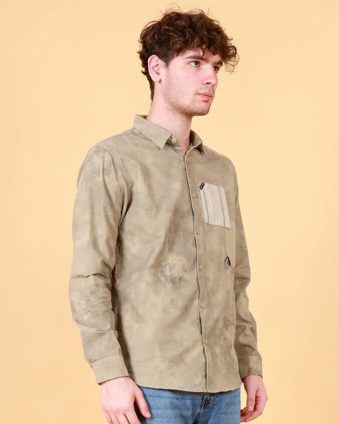 Smoke Printed Shirt - Olive Green image 5