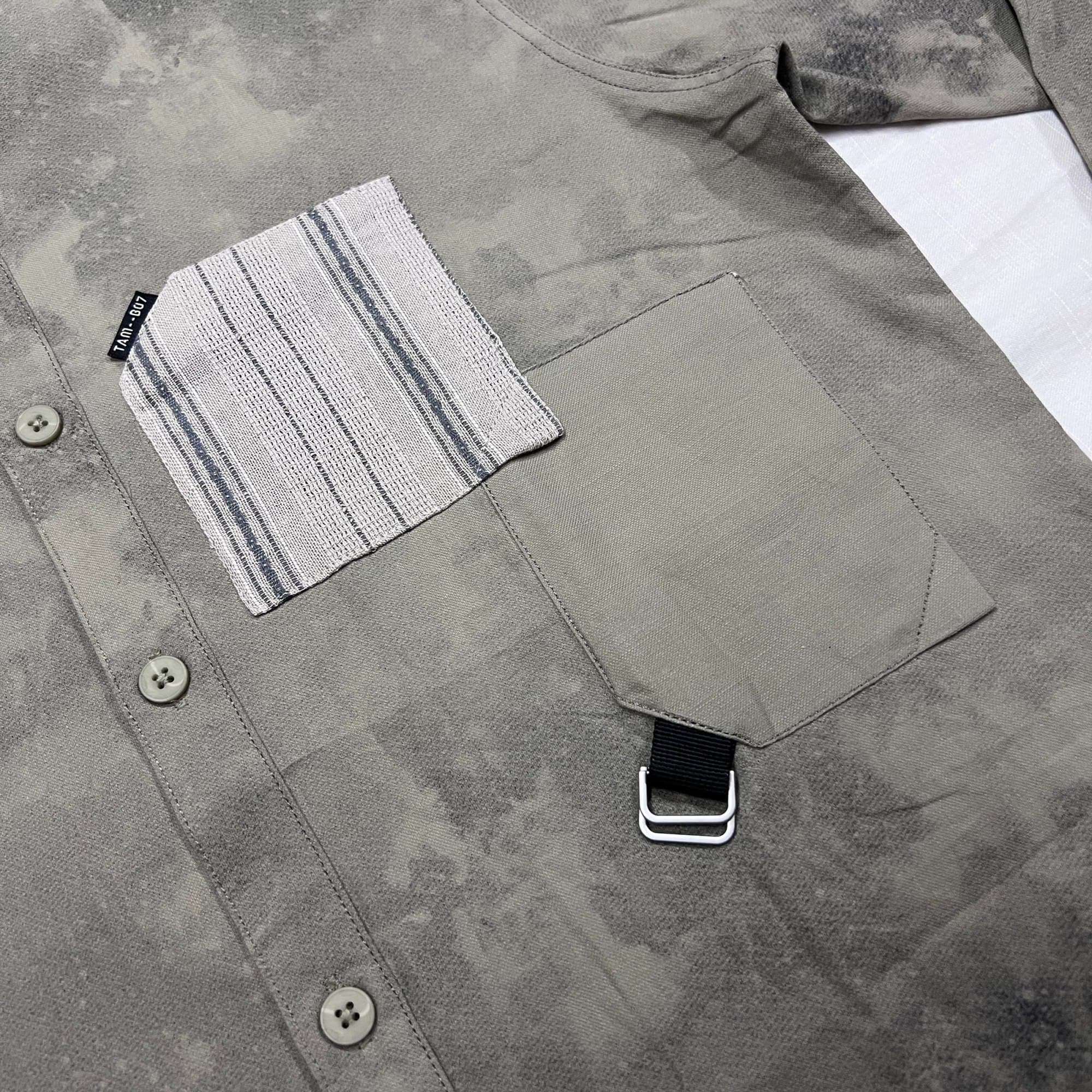 Smoke Printed Shirt - Olive Green image 3
