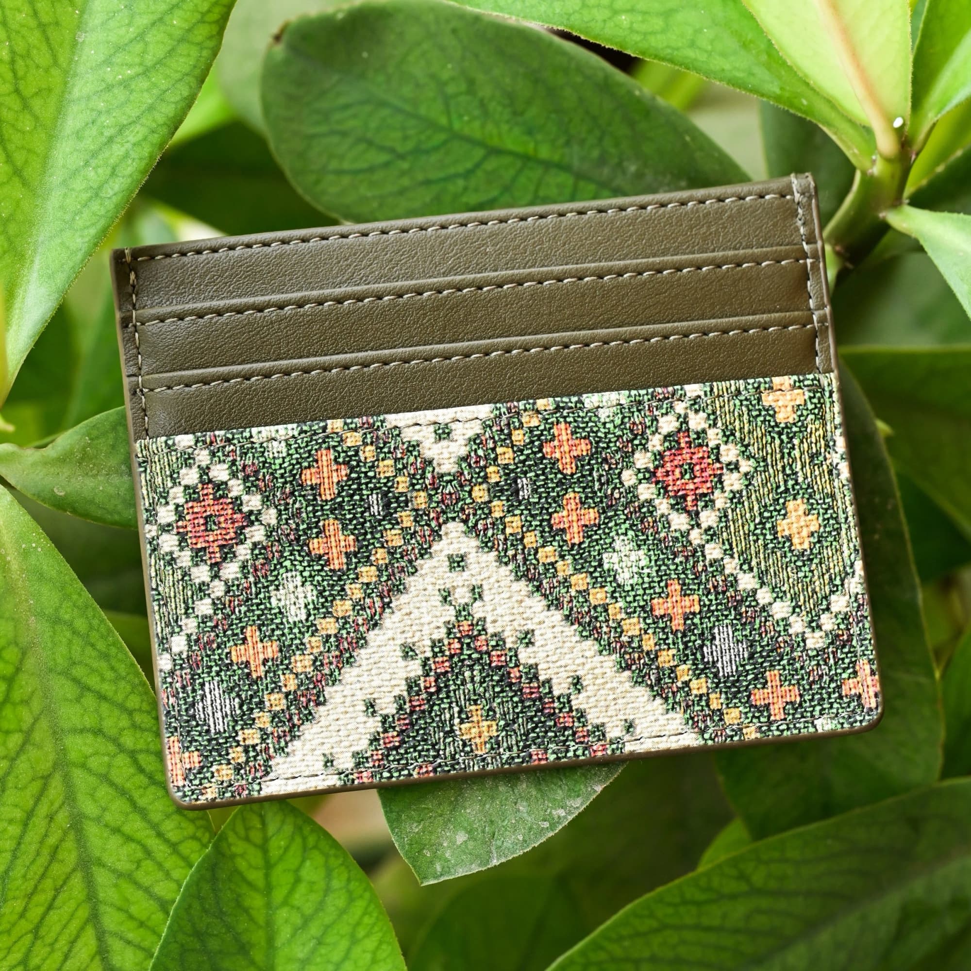 Olive Card Holder - Vegan Leather image 2