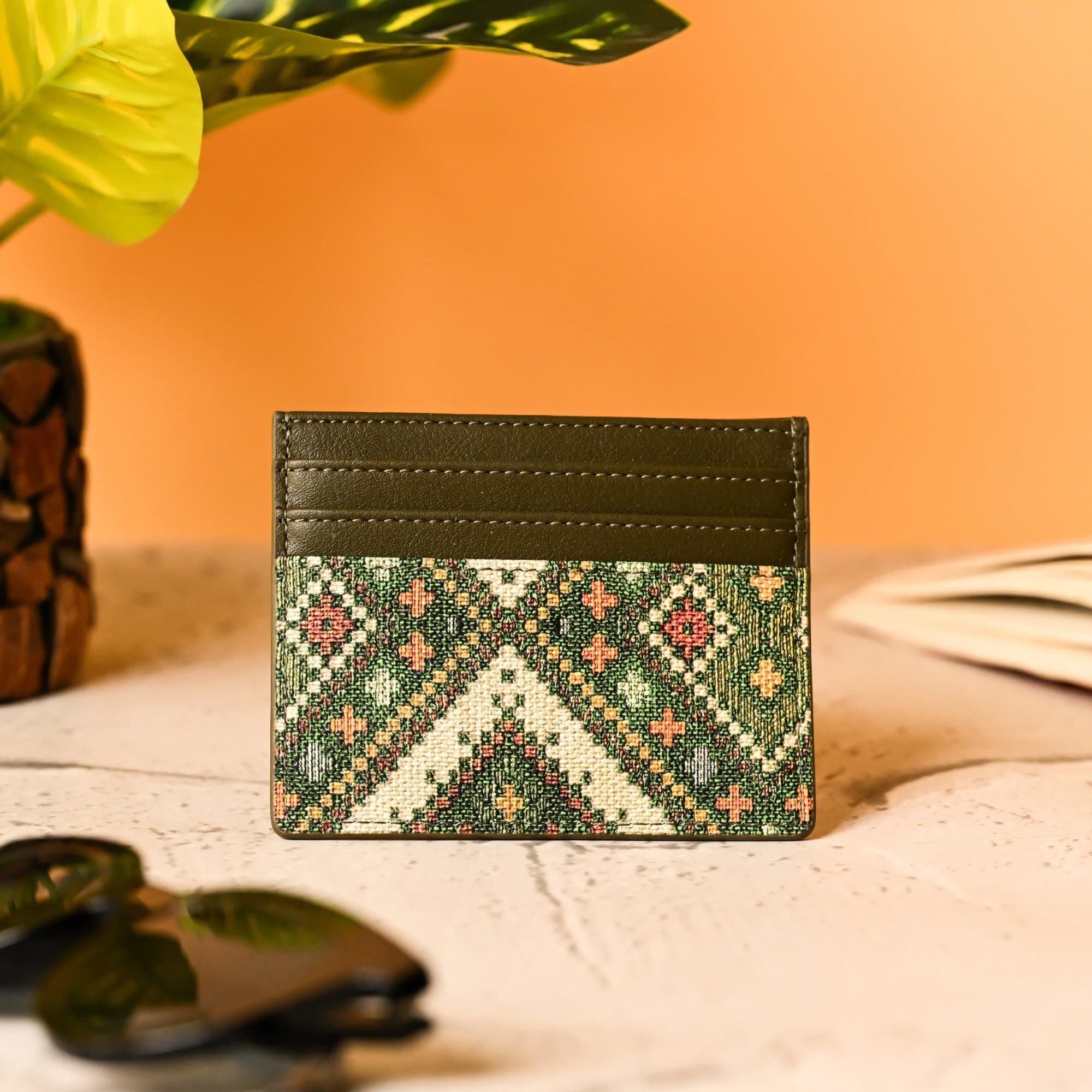 Olive Card Holder - Vegan Leather image 4