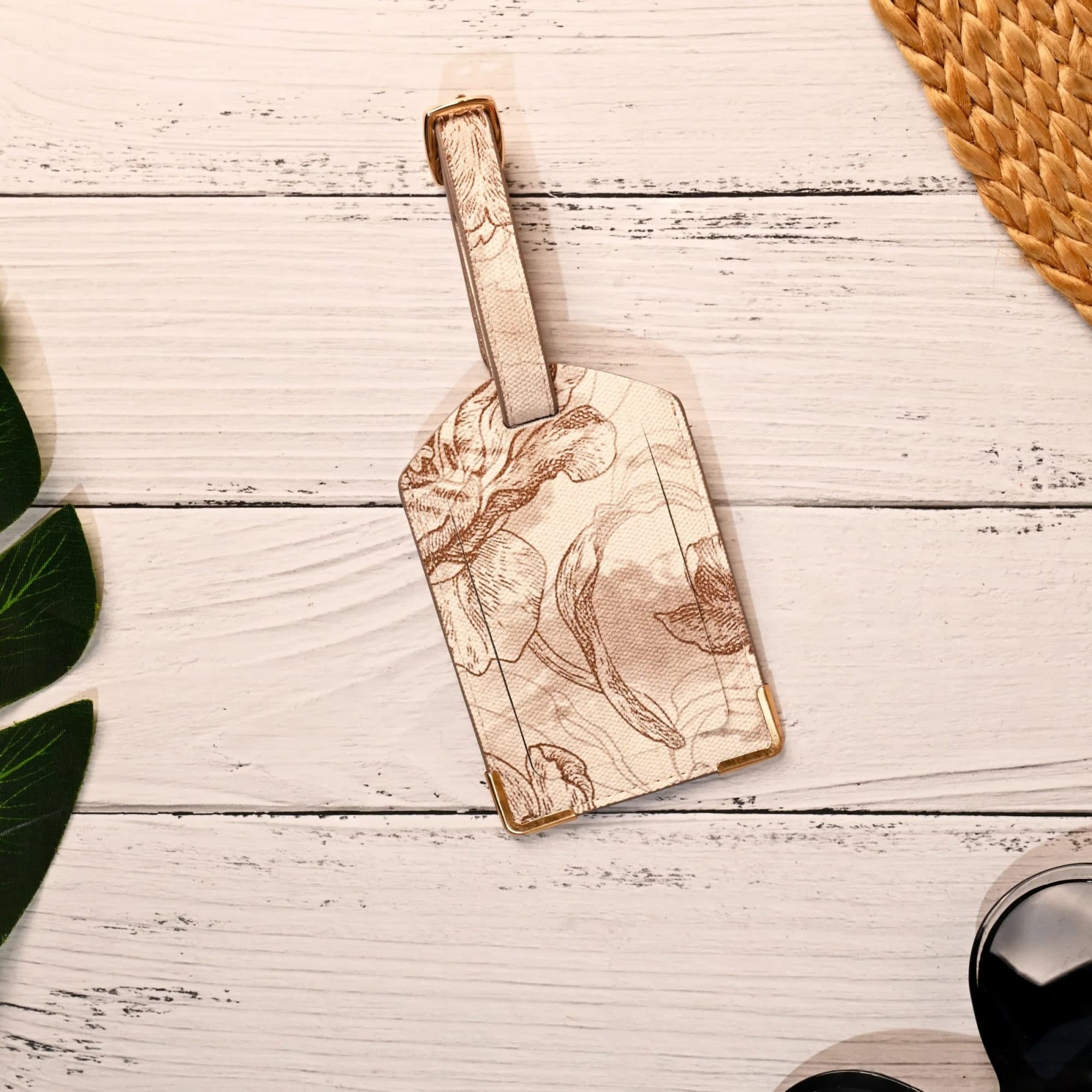 Printed Luggage Tag - Vegan Leather image 2