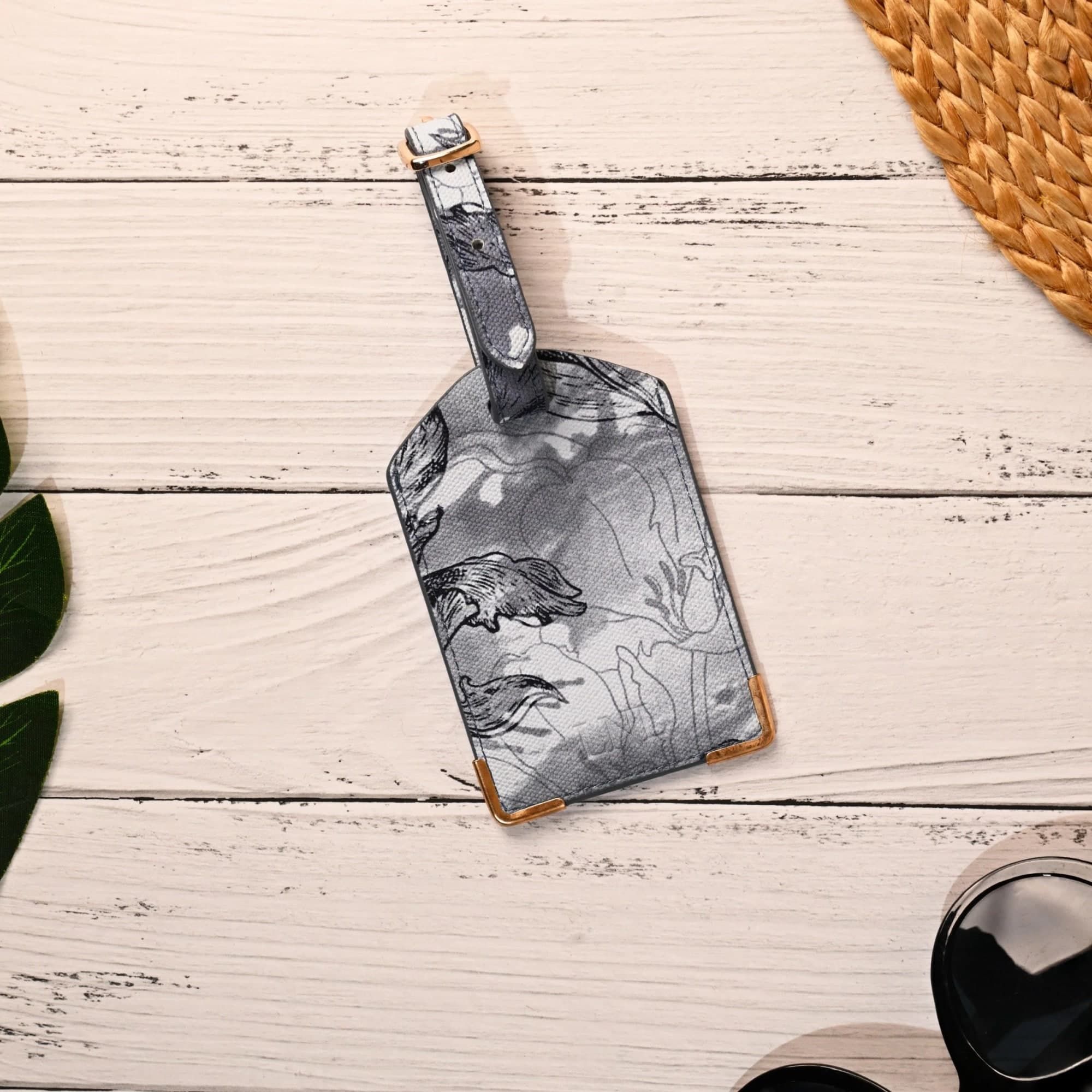 Printed Luggage Tag - Vegan Leather image 1