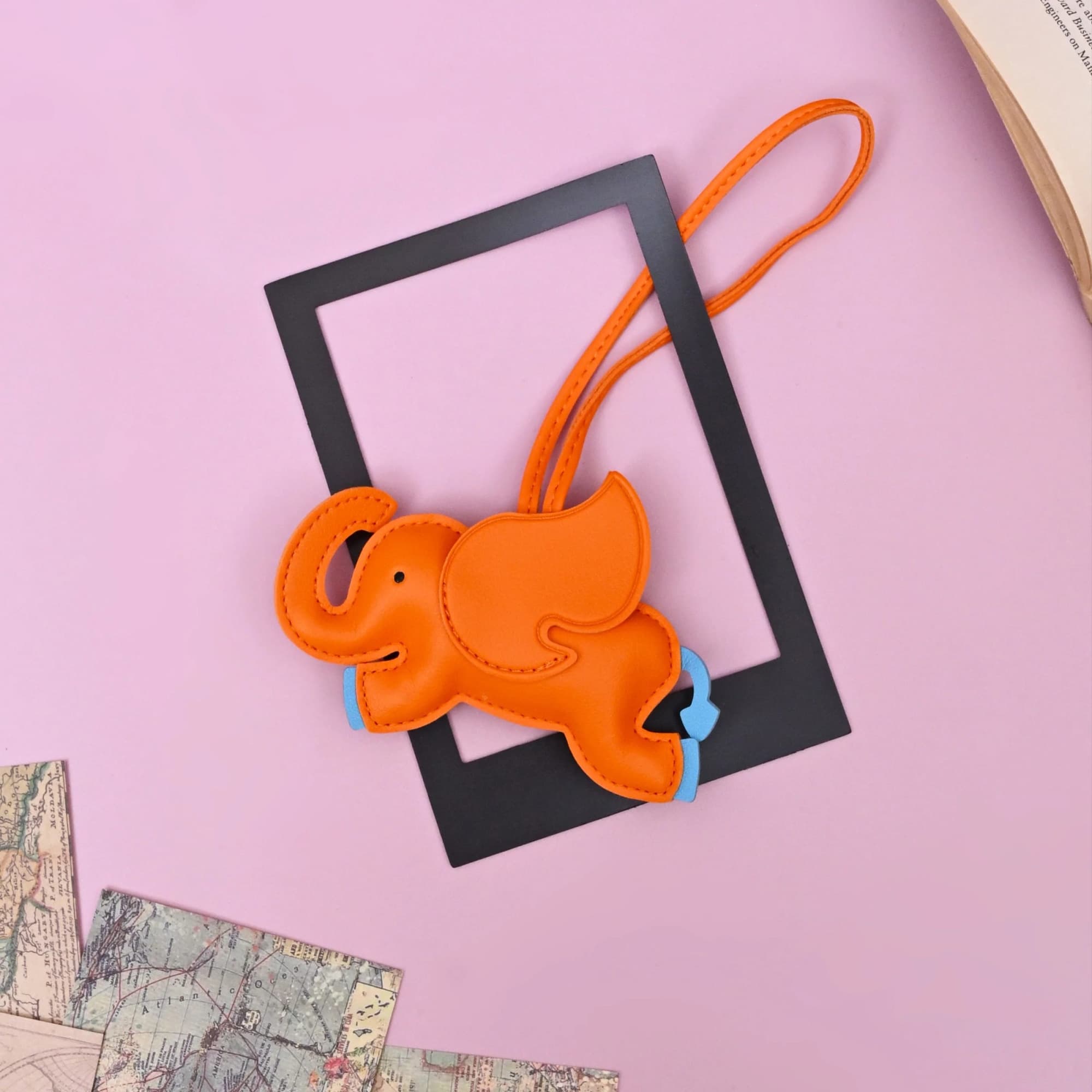 Vegan Leather Elephant Bag Charm image 2