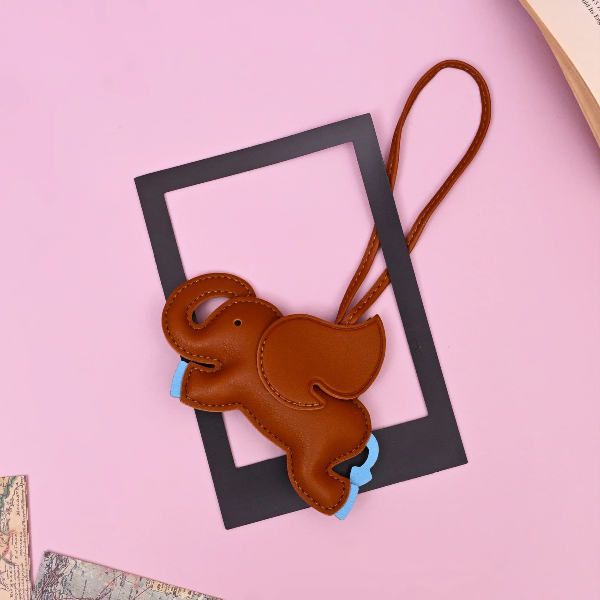 Vegan Leather Elephant Bag Charm image 6