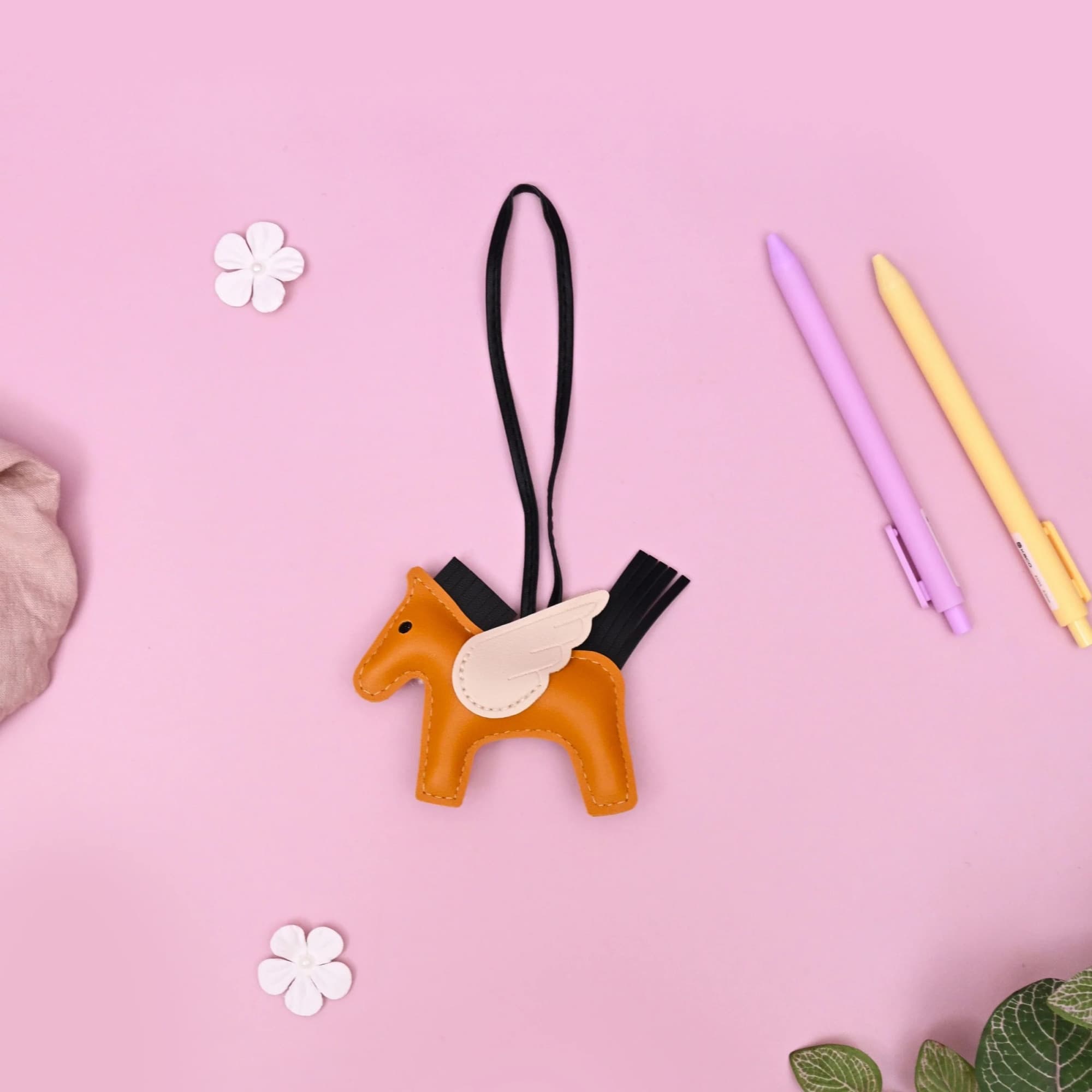 Vegan Leather Horse Bag Charm image 3
