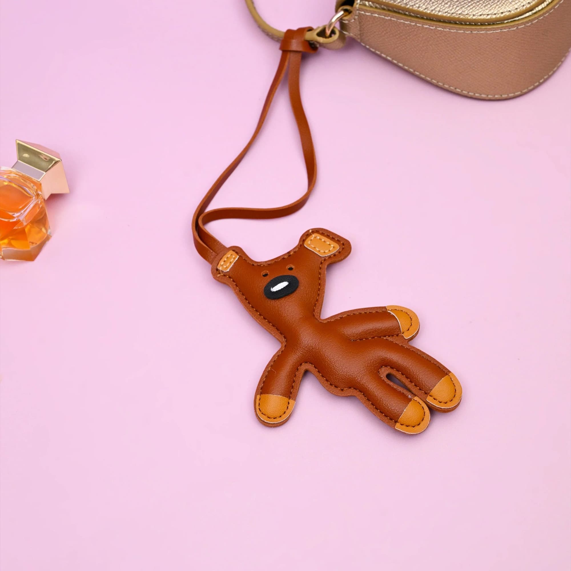 Vegan Leather Teddy Bag Charm image 2