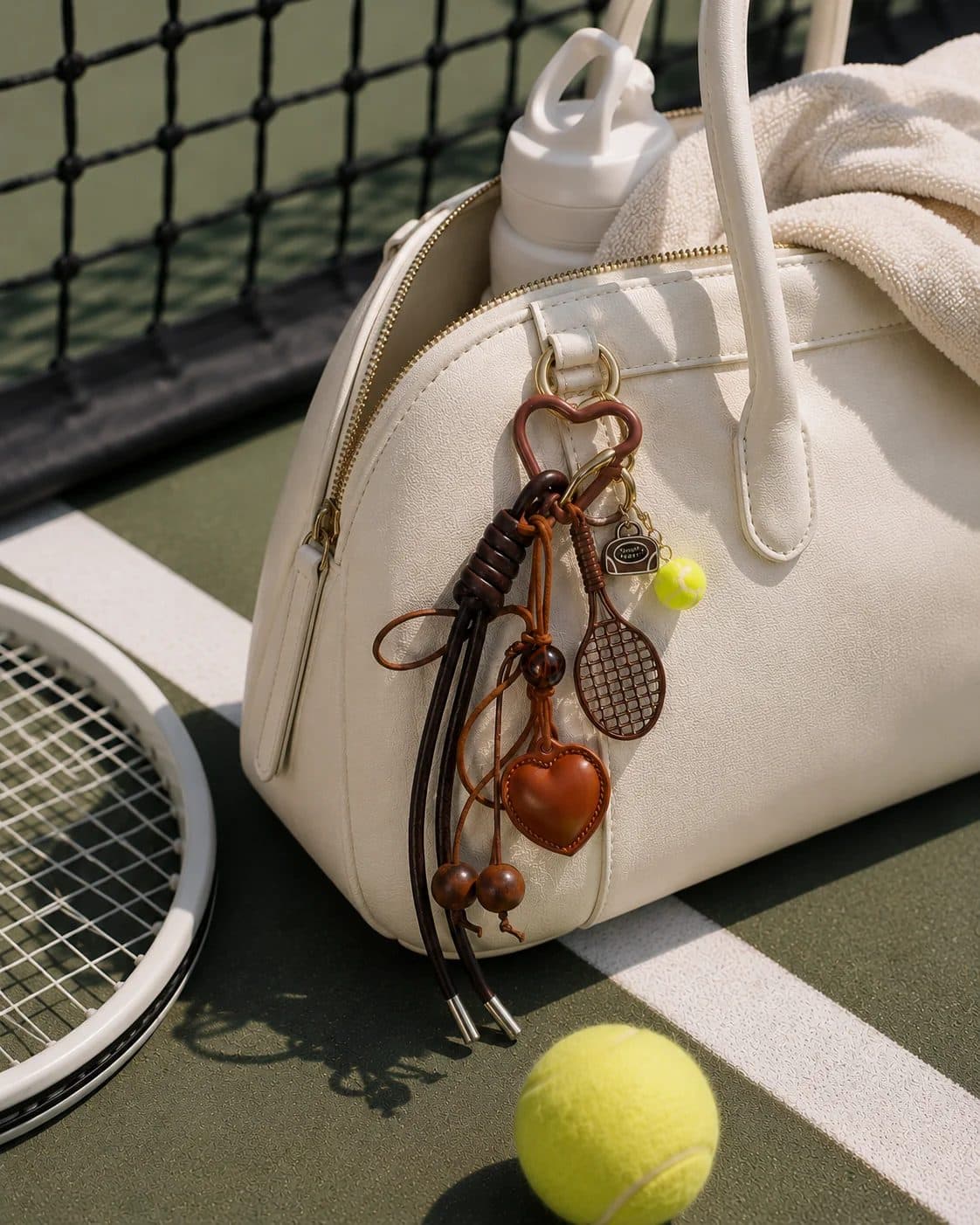Vegan Leather Tennis Bag Charm image 1