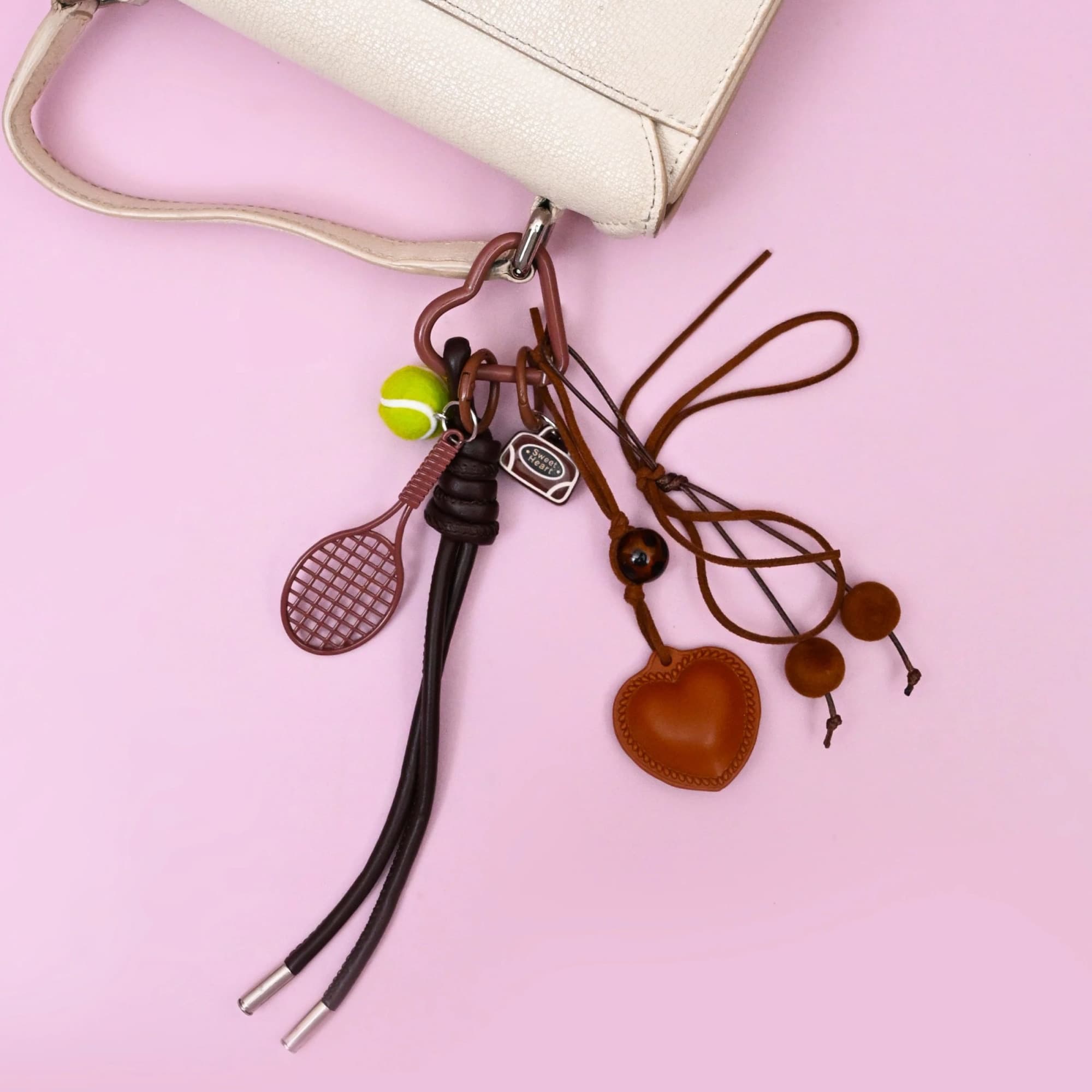 Vegan Leather Tennis Bag Charm image 2