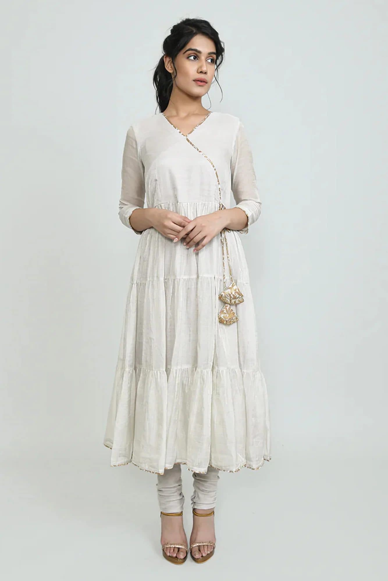 Alamzeb Tissue Angarkha Suit image 4