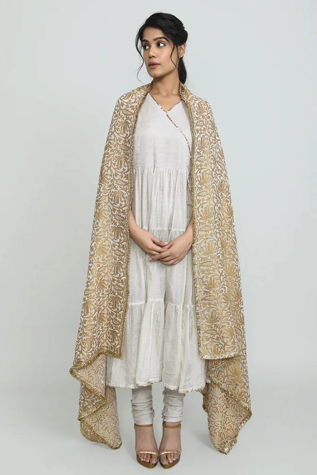 Alamzeb Tissue Angarkha Suit image 5