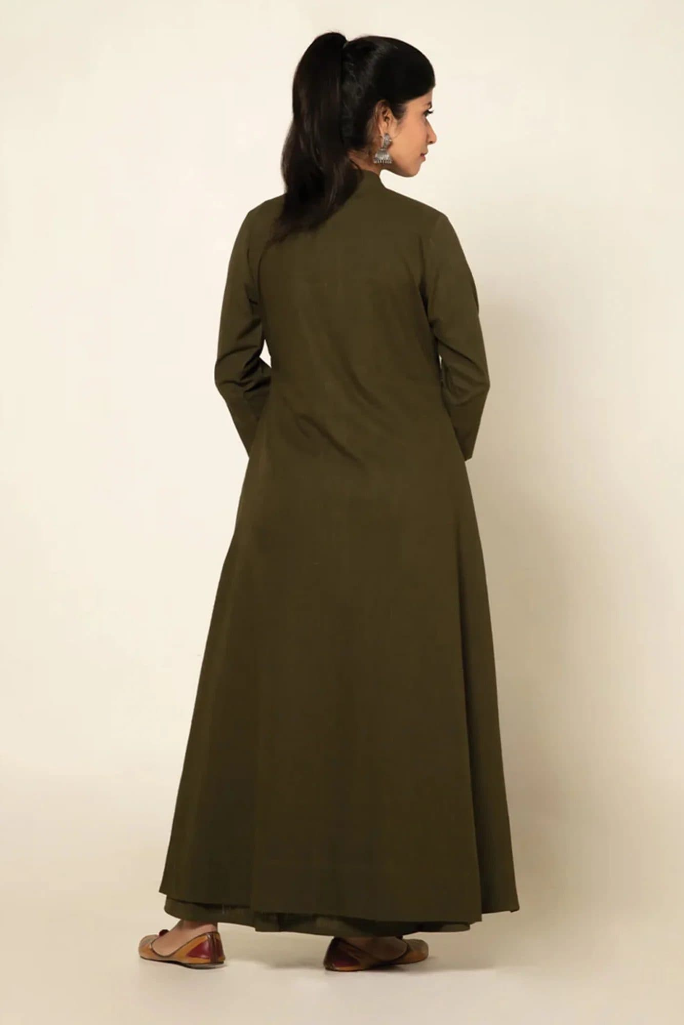 Army Green Everyday Elegance Kurta Set image 3