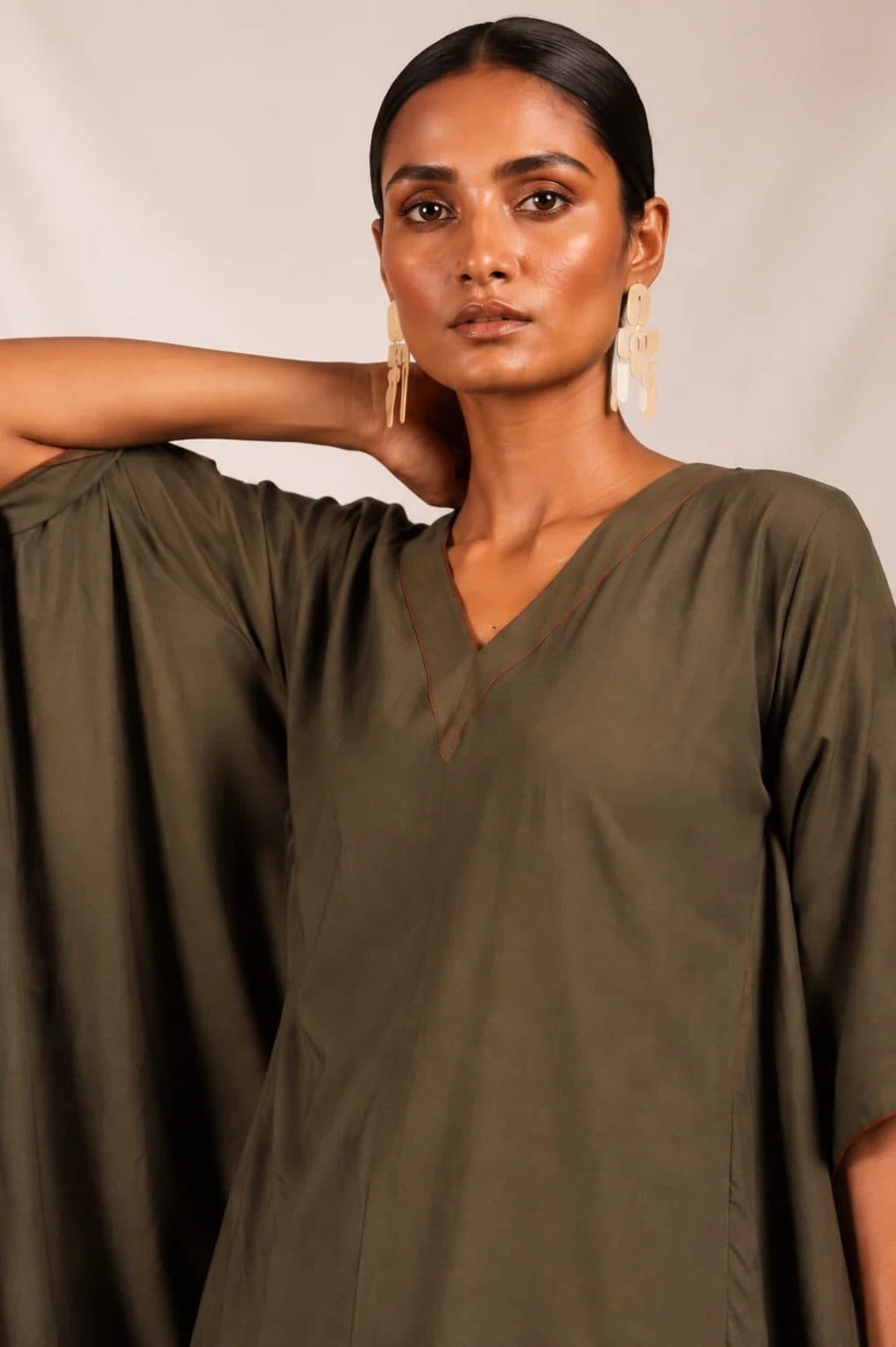 Army Green Sufi Sage Co-ord Set image 2