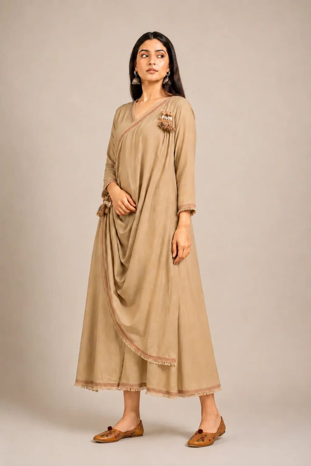 Beige Sufi Aza Boho Dress image 3