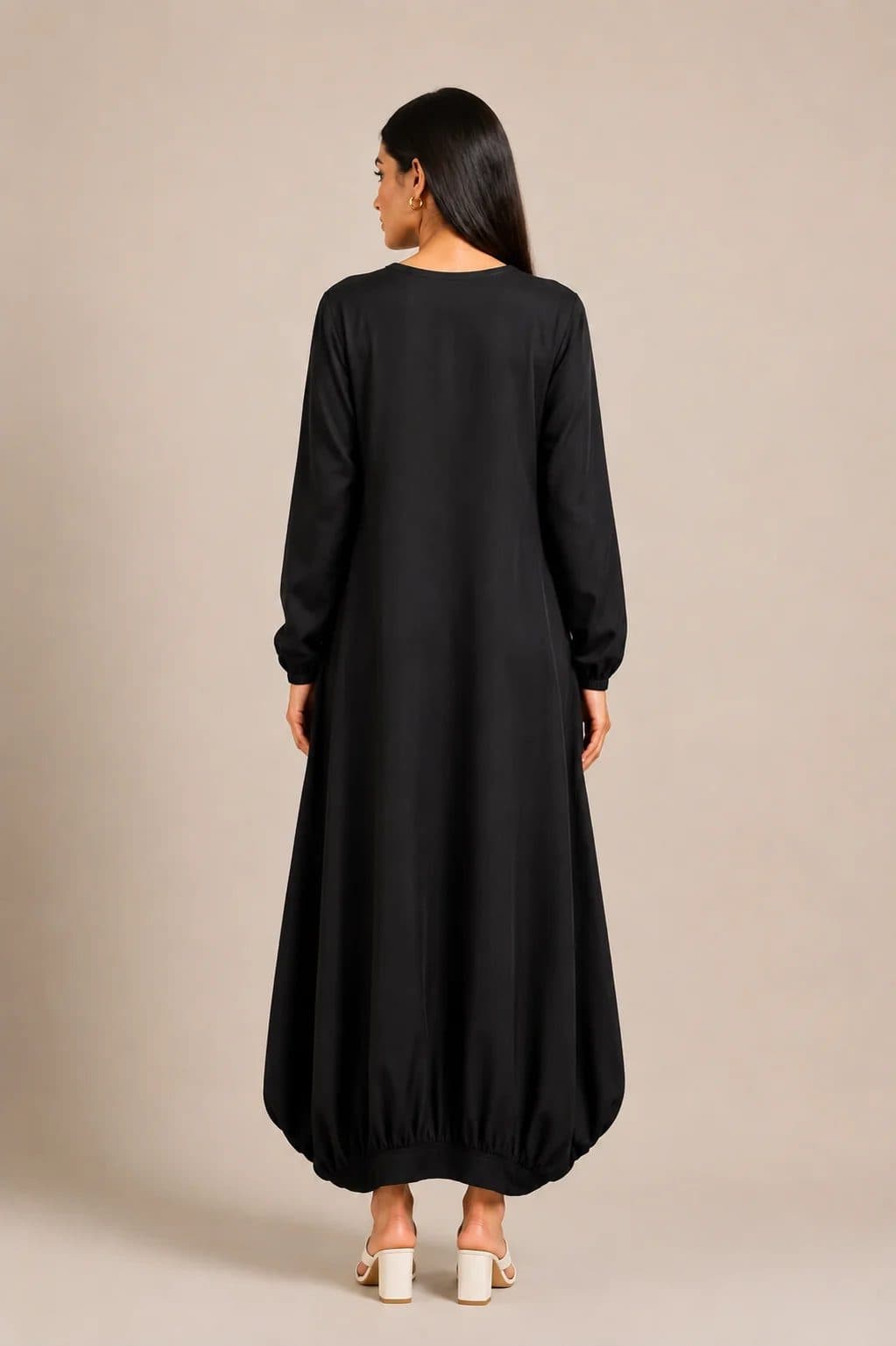 Black Boho Balloon Dress image 3