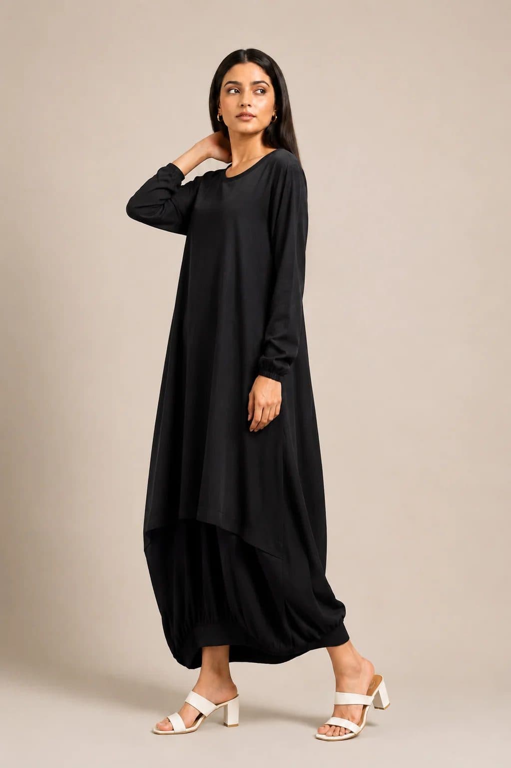 Black Boho Balloon Dress image 1