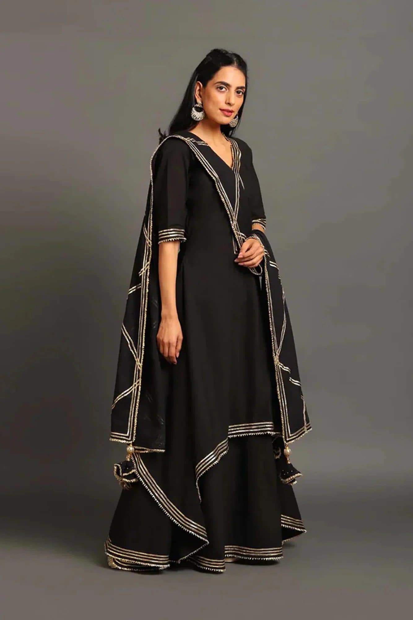 Black Saira Double Layered Dress image 4