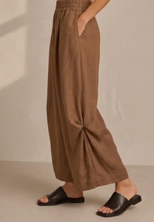 Brown Wide Leg Lantern Pants image 3