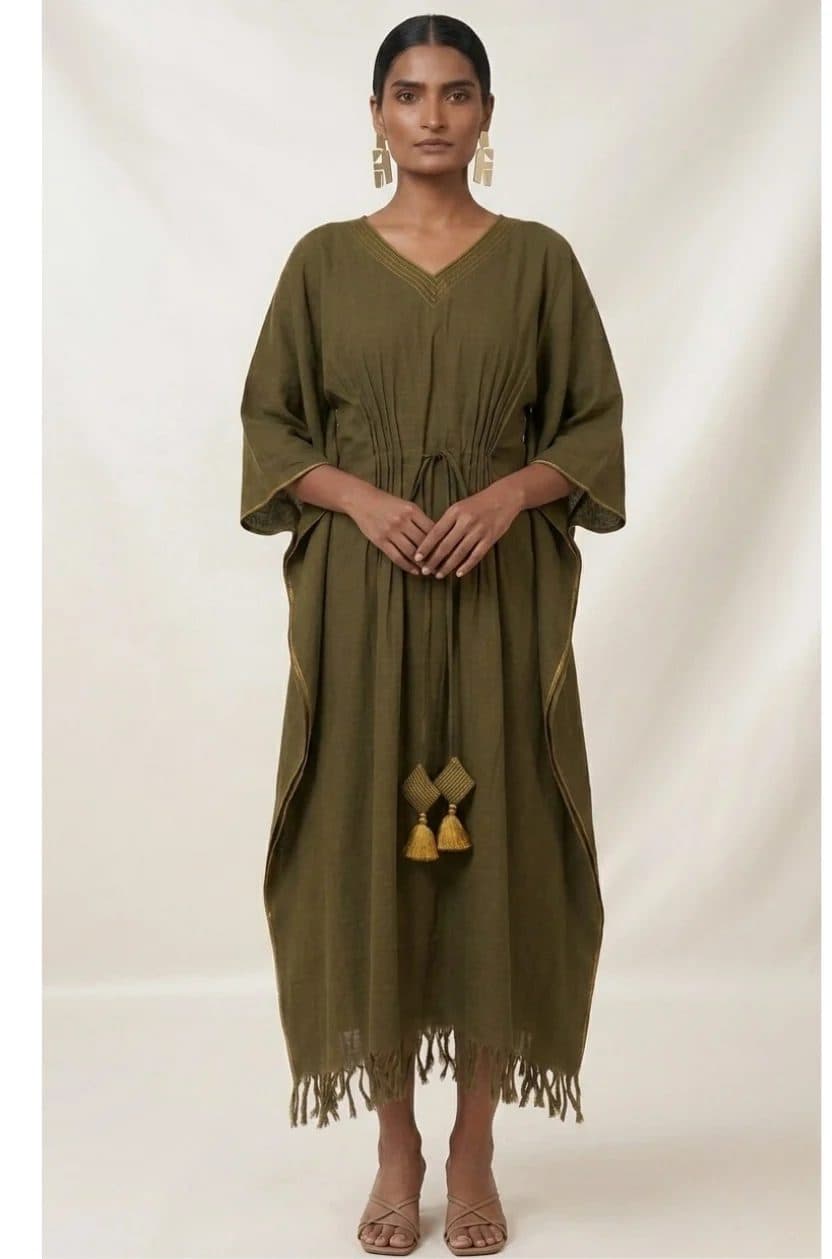 Forest Green Sufi Asmi Kaftan Dress image 2