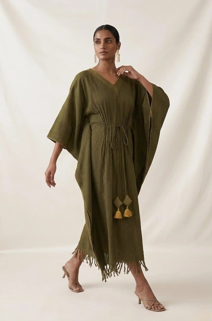 Forest Green Sufi Asmi Kaftan Dress image 1