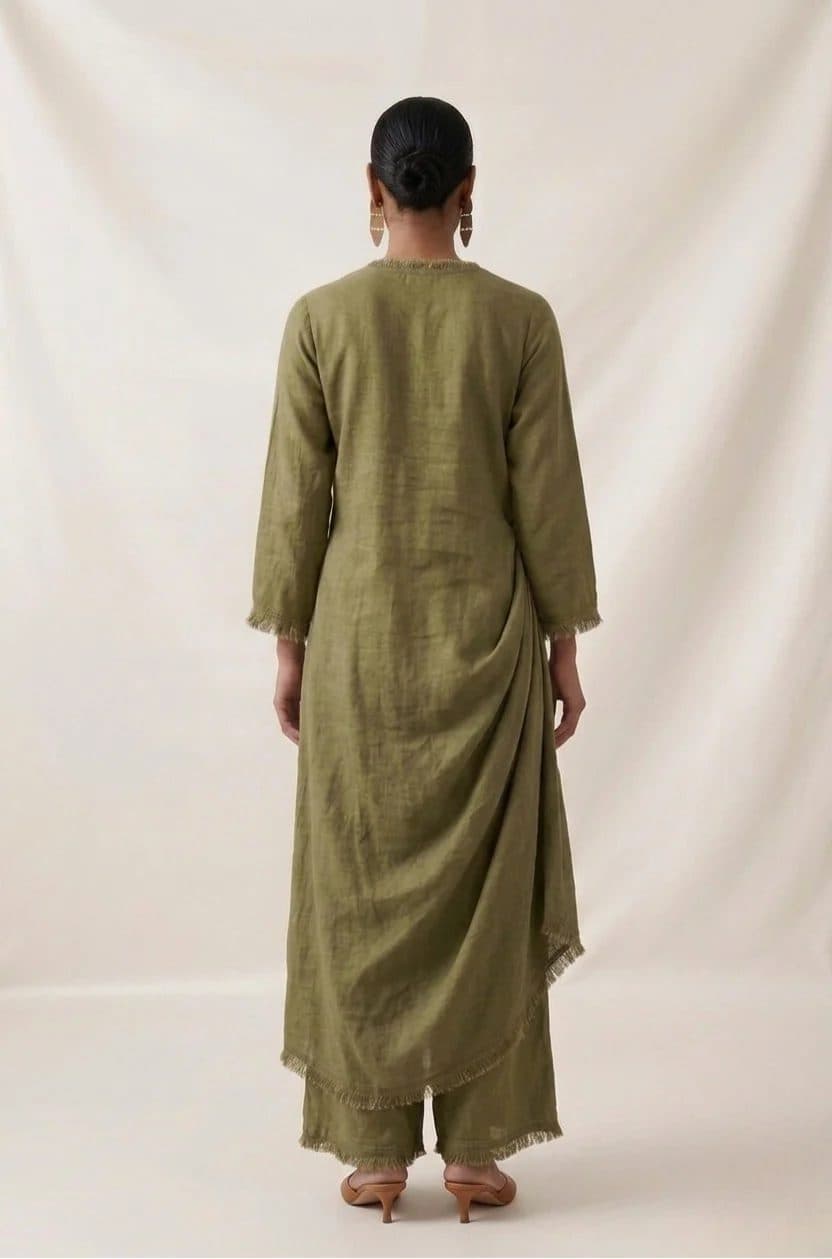 Green Sufi Drape Co-ord Set image 2