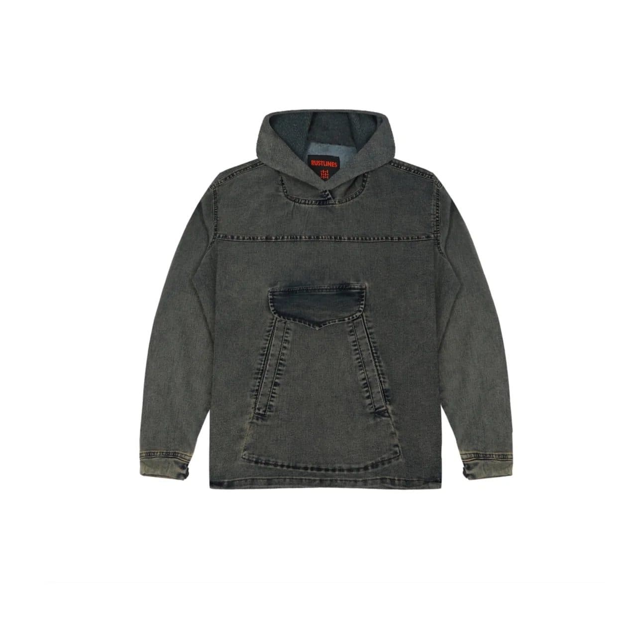 ACID WASH DENIM MEN'S HOODIE image 1