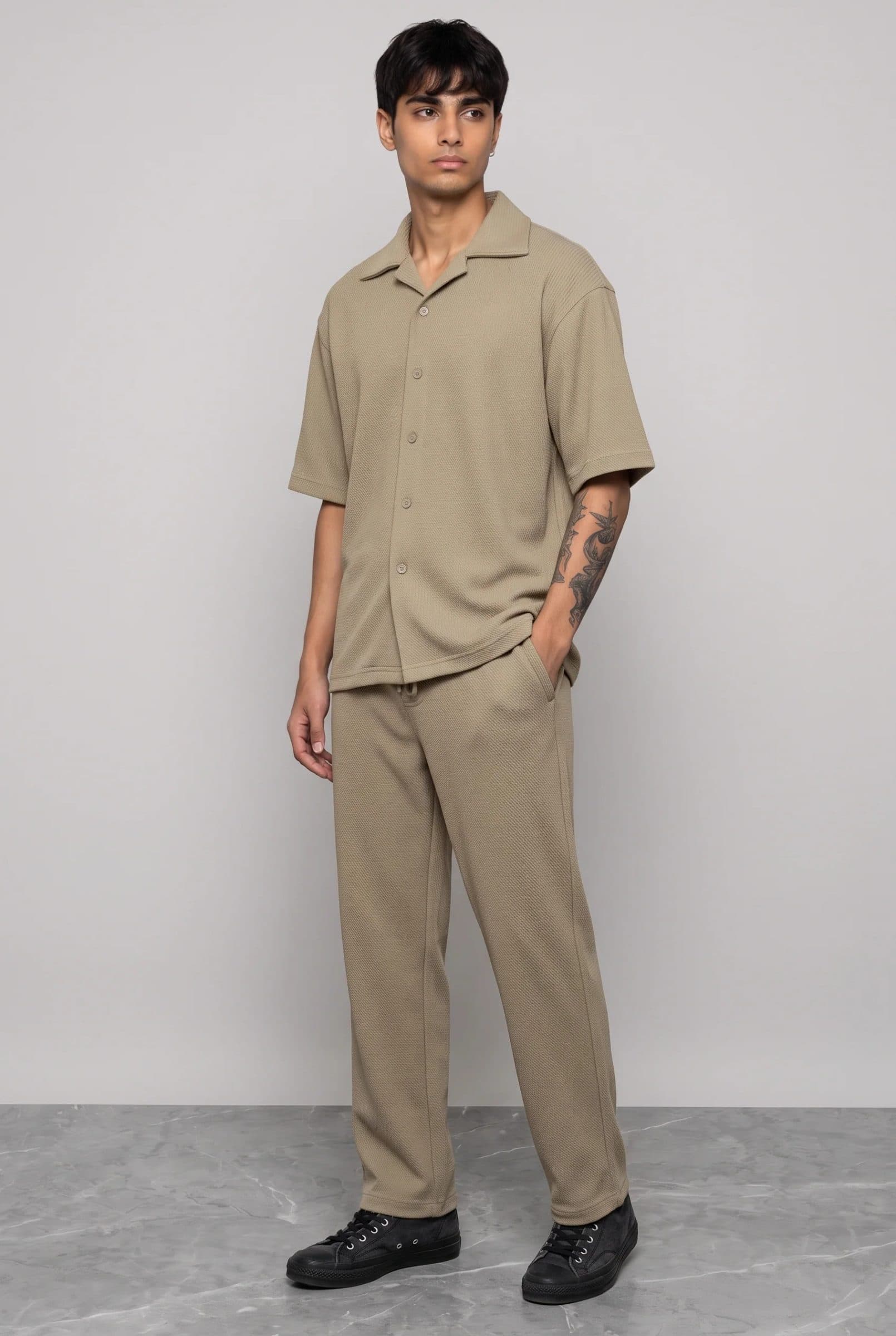 BEIGE CO-ORD SET MEN'S PANT image 9