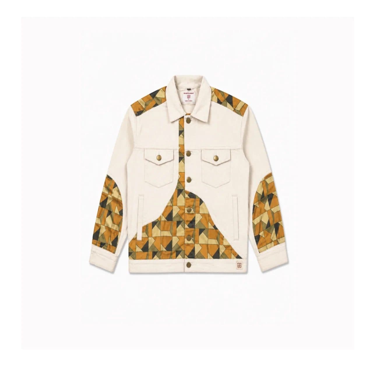 BEIGE PATCHWORK MEN'S JACKET image 1