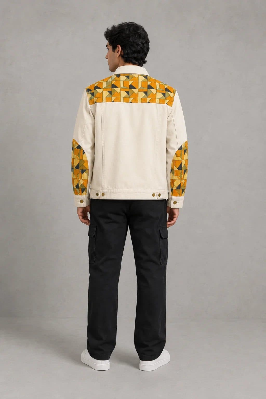 BEIGE PATCHWORK MEN'S JACKET image 9