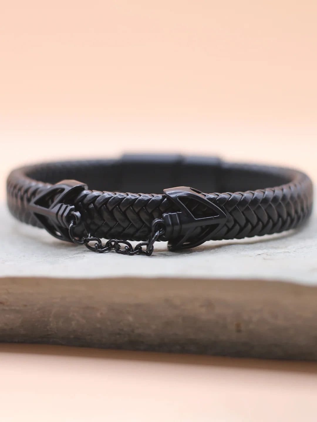 BLACK ANCHOR CHAIN BRACELET FOR MEN image 2